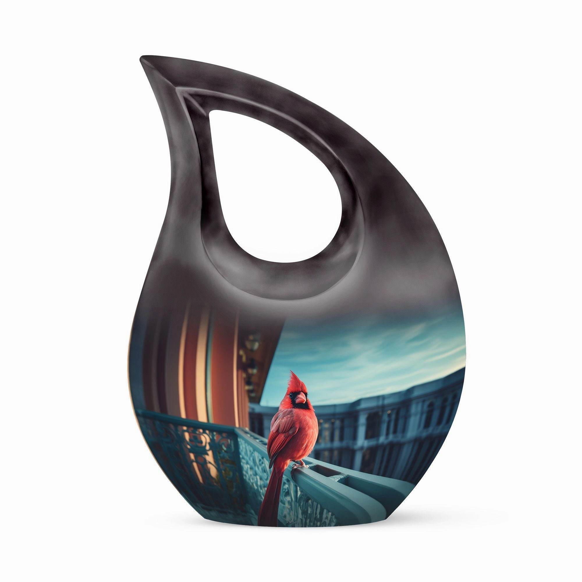 Cardinal Bird Memorial Urn - Personalized Container For Ashes