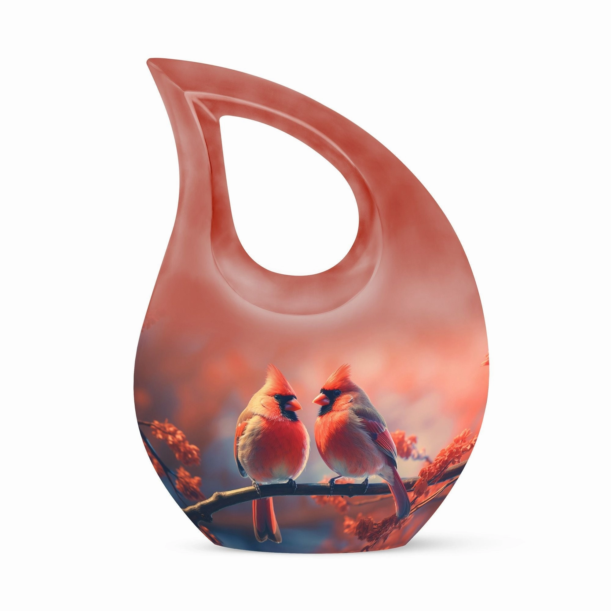 Cardinal Bird Memorial Urn - Personalized Container For Ashes