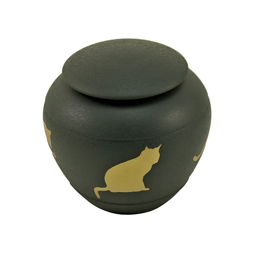 Cat Silhouette Cremation Urn in Shale
