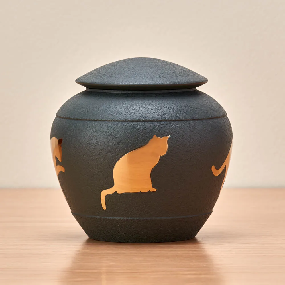 Cat Silhouette Cremation Urn in Shale