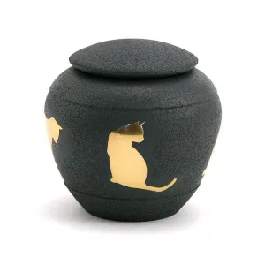 Cat Silhouette Cremation Urn in Shale