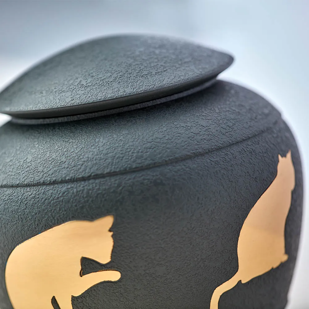 Cat Silhouette Cremation Urn in Shale
