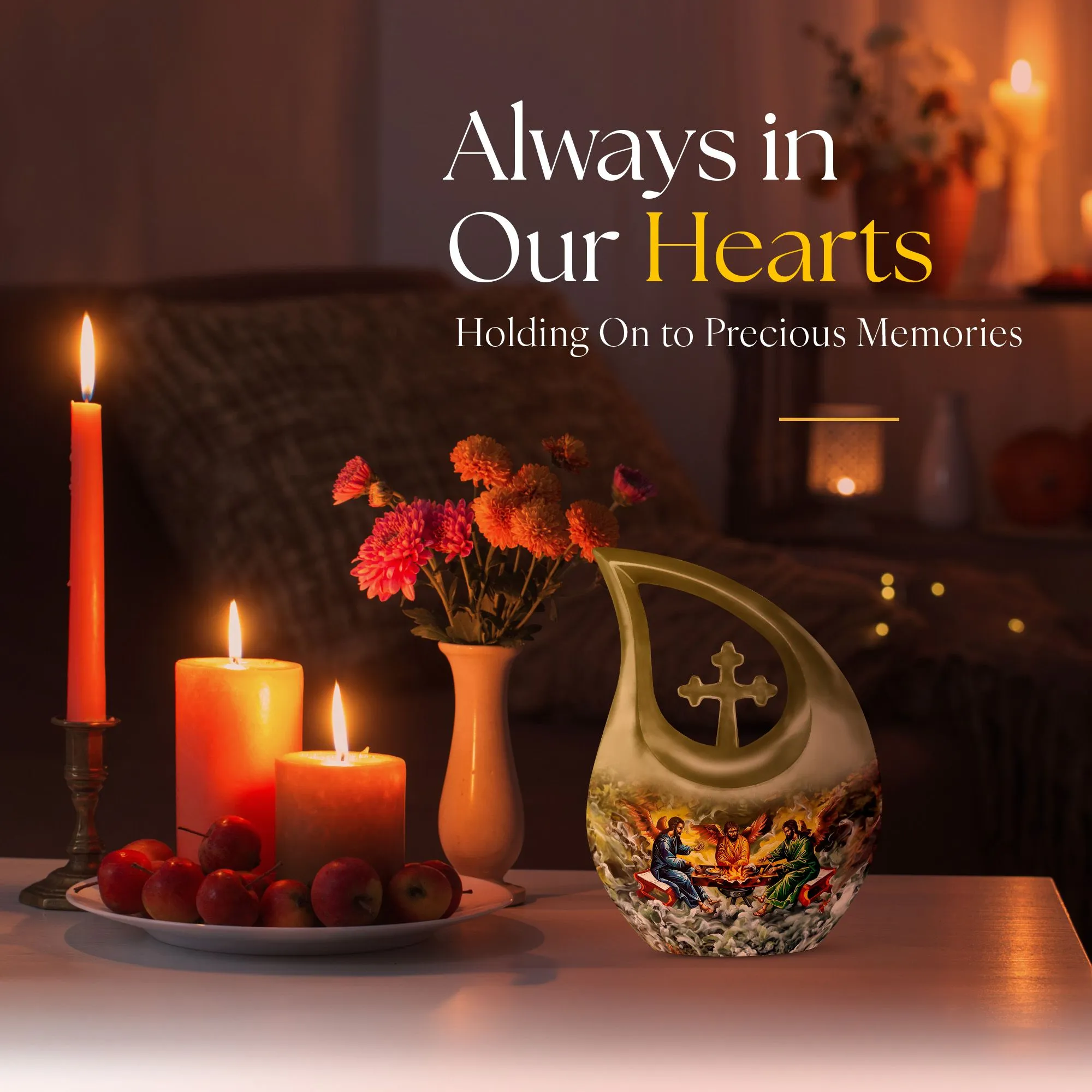 Catholic Commemoration: Luxurious Memorial Urn for Remembrance