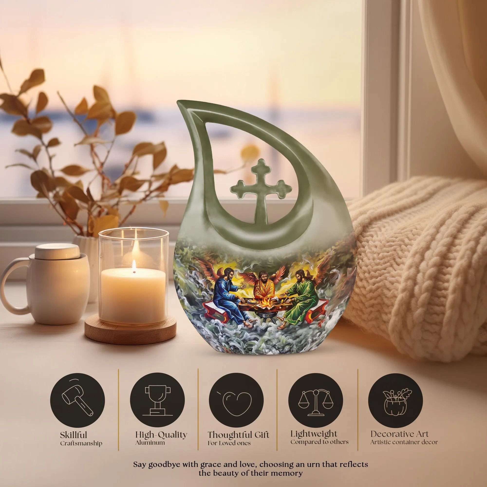 Catholic Commemoration: Luxurious Memorial Urn for Remembrance
