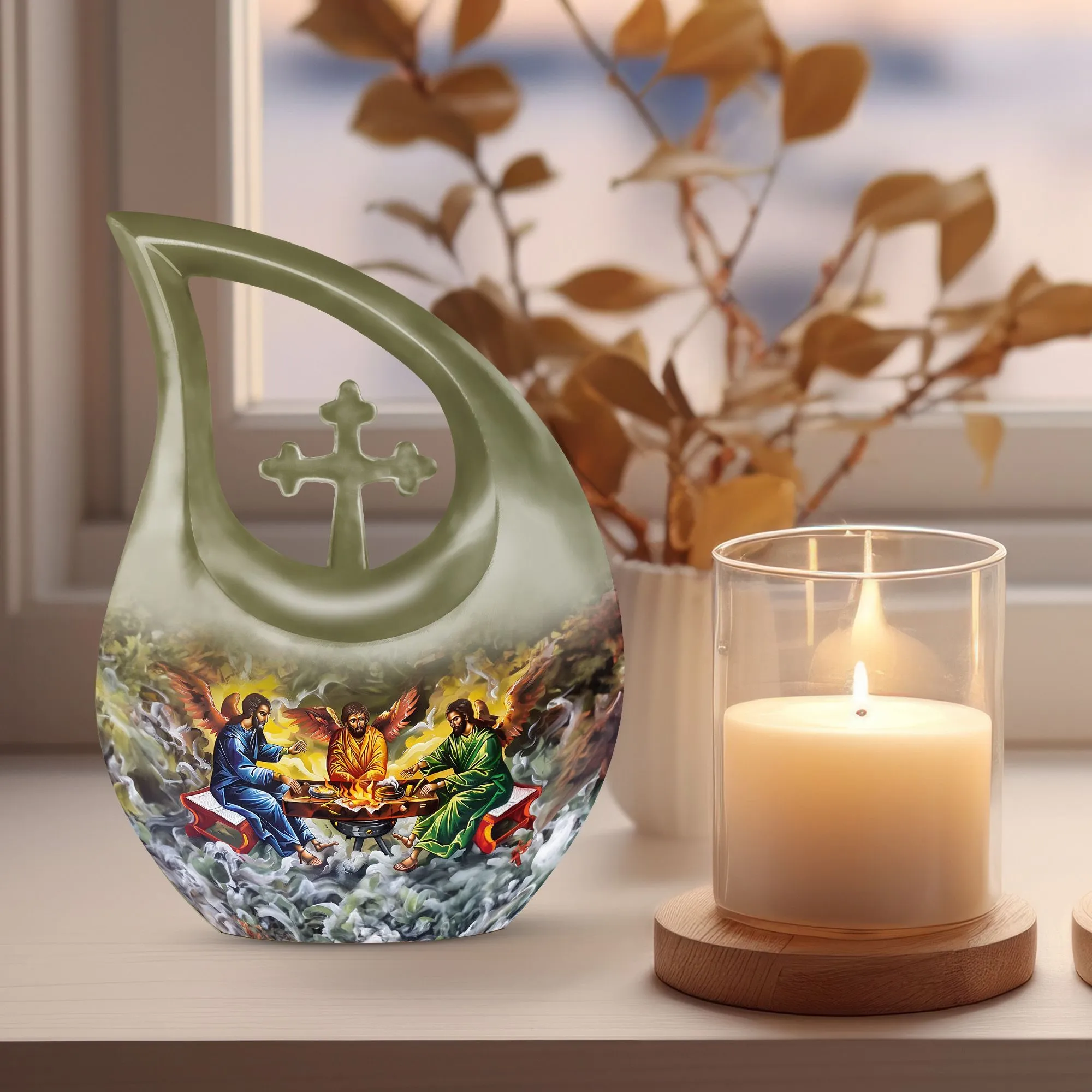 Catholic Commemoration: Luxurious Memorial Urn for Remembrance