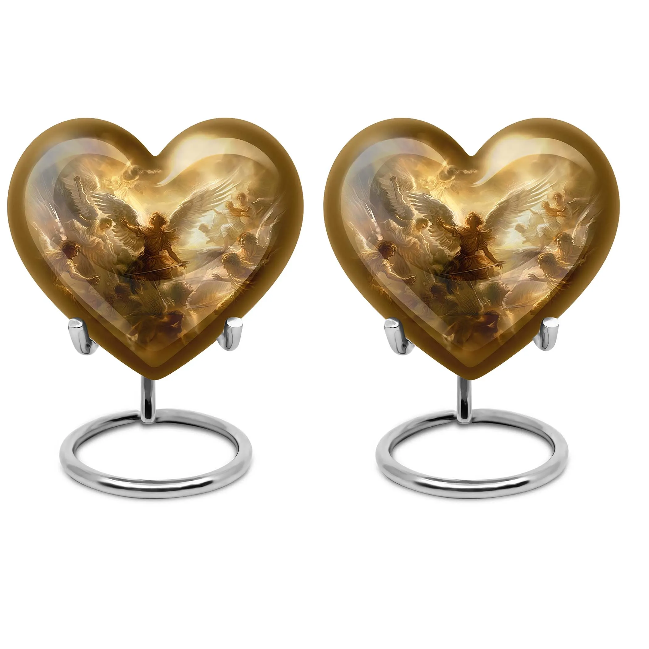Catholic Cremation Heart Urn - Sacred Tribute for Loved Ones