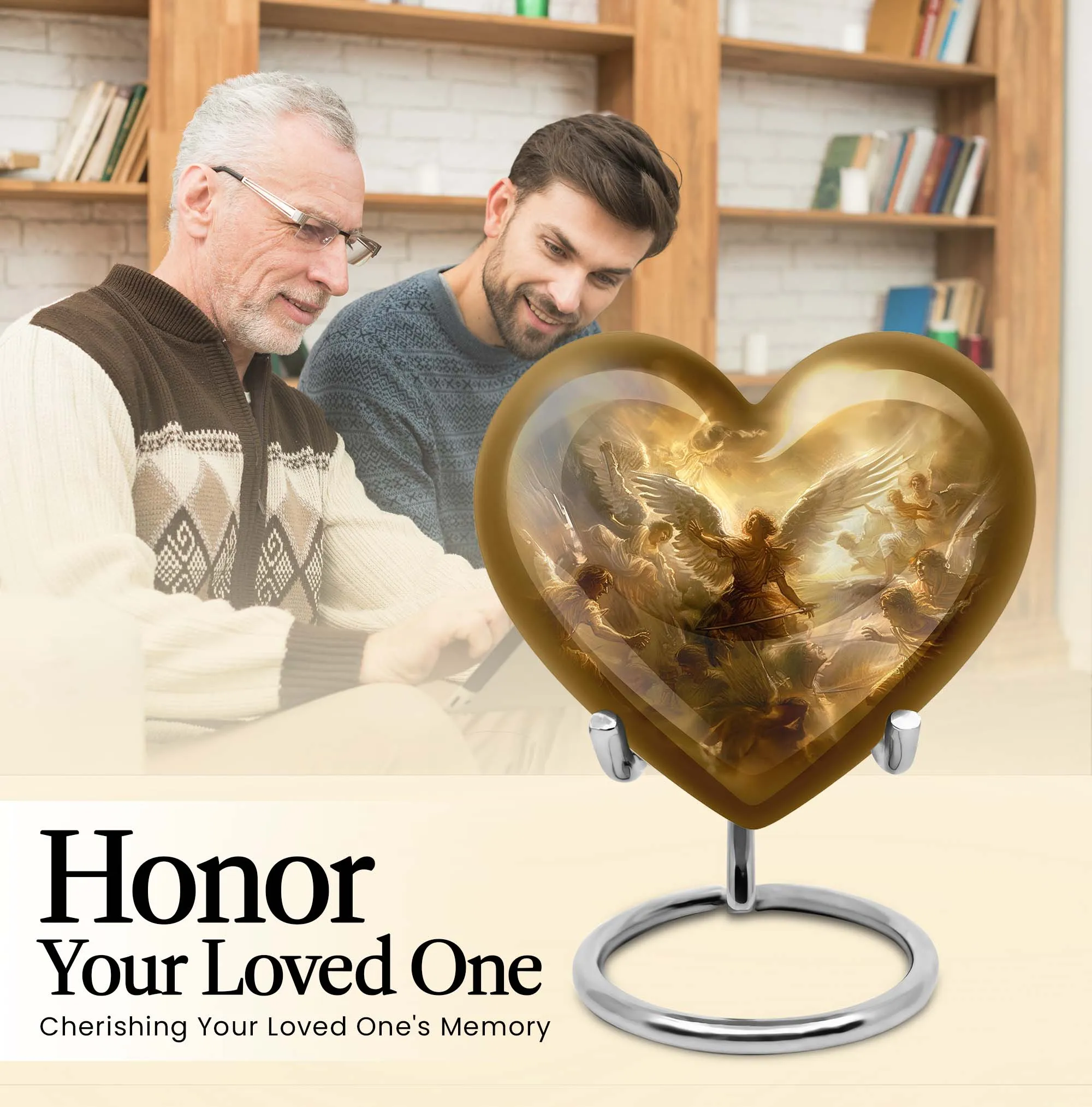 Catholic Cremation Heart Urn - Sacred Tribute for Loved Ones