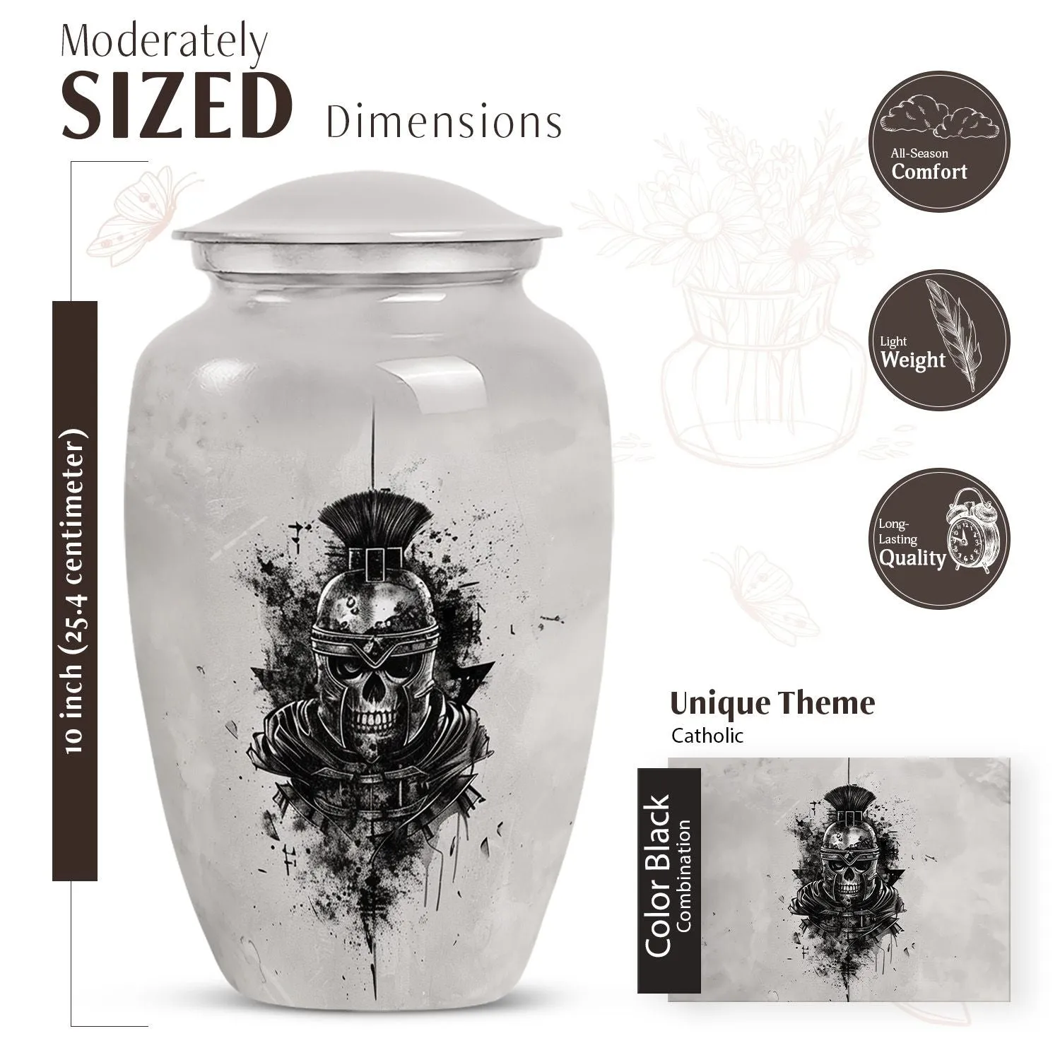 Catholic Urn Solace: Elegant Memorial Urn for Cremation Funerals