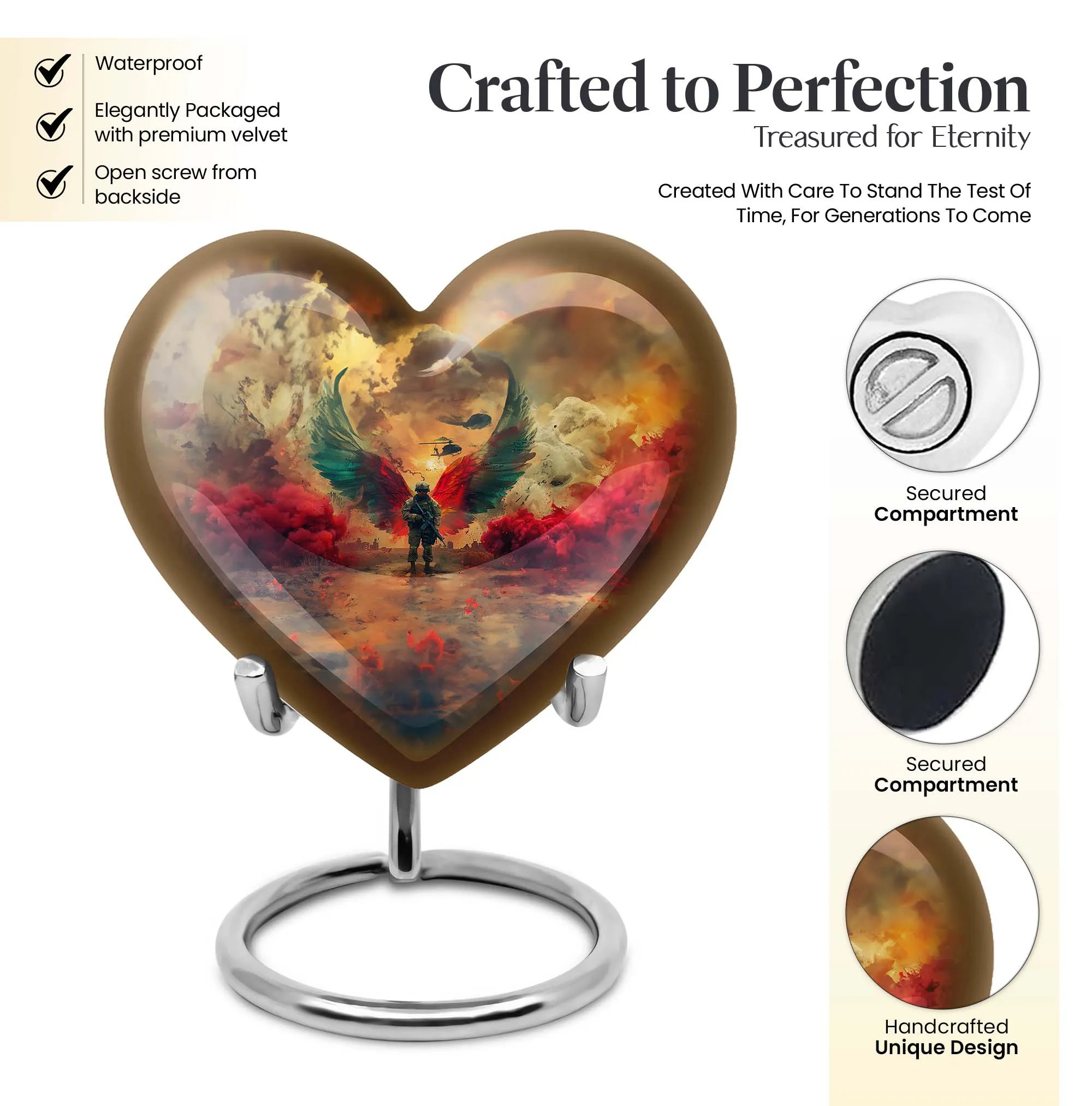 Ceremonial Valor Military Urn: Remembrance Cremation Vessel