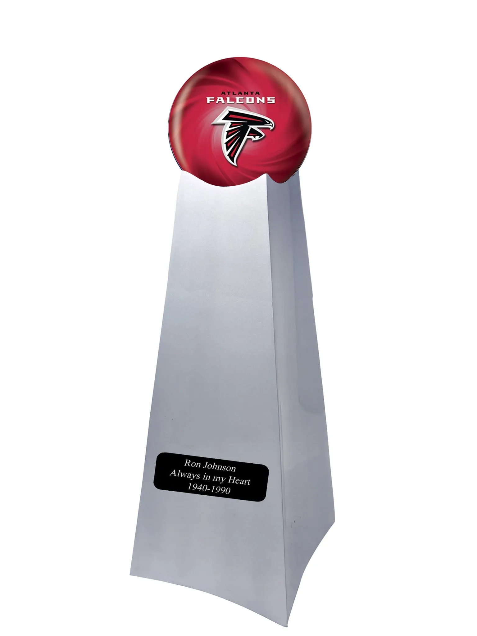 Championship Trophy Cremation Urn with Optional Atlanta Falcons Ball Décor And Custom Metal Plaque