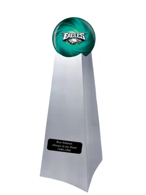 Championship Trophy Cremation Urn with Optional Philadelphia Eagles Ball Decor and Custom Metal Plaque