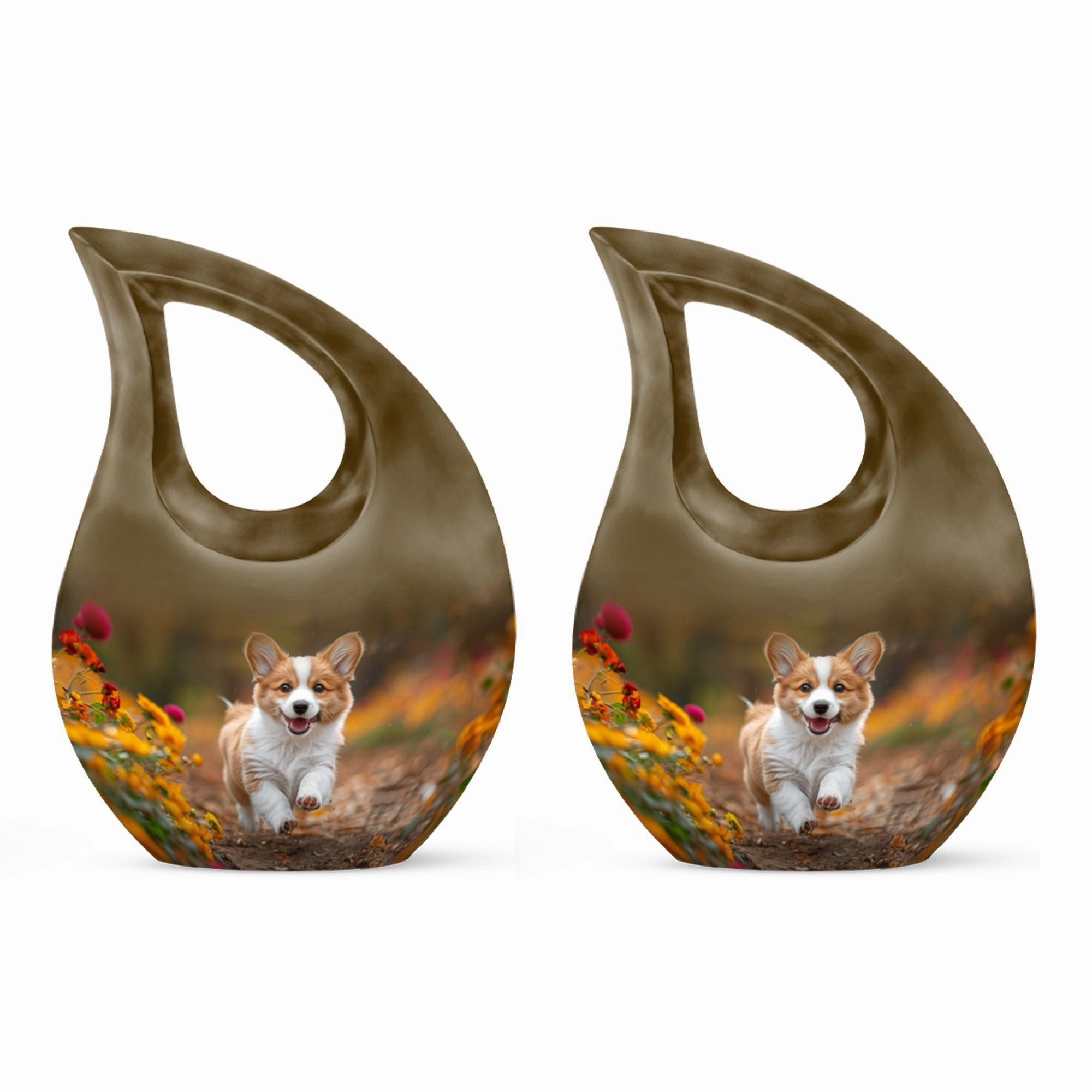 Cherished Moments - Cheerful Corgi Capers Large Memorial Urn