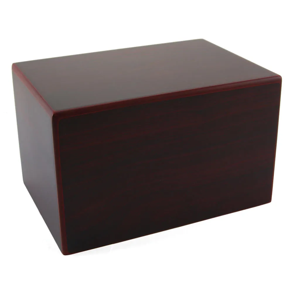 Cherry MDF Cremation Urn with Sliding Panel In Large