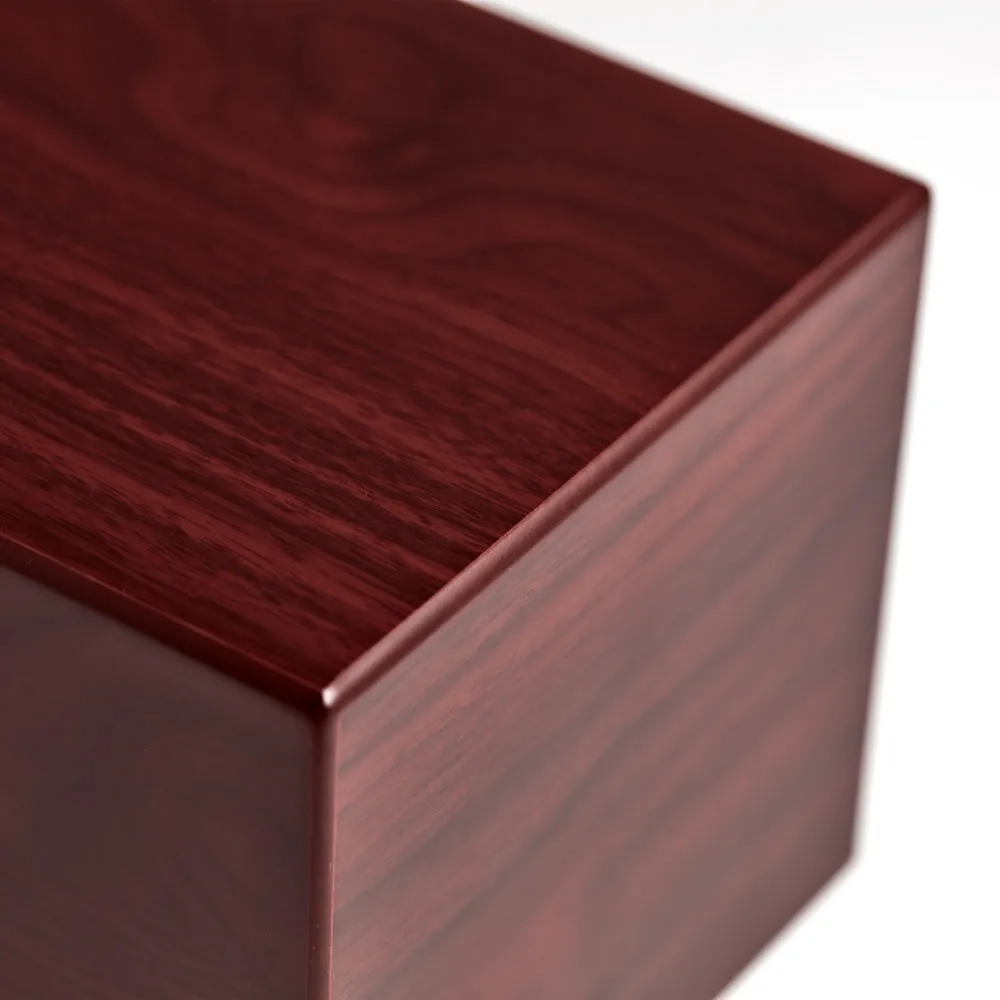 Cherry MDF Cremation Urn with Sliding Panel In Large