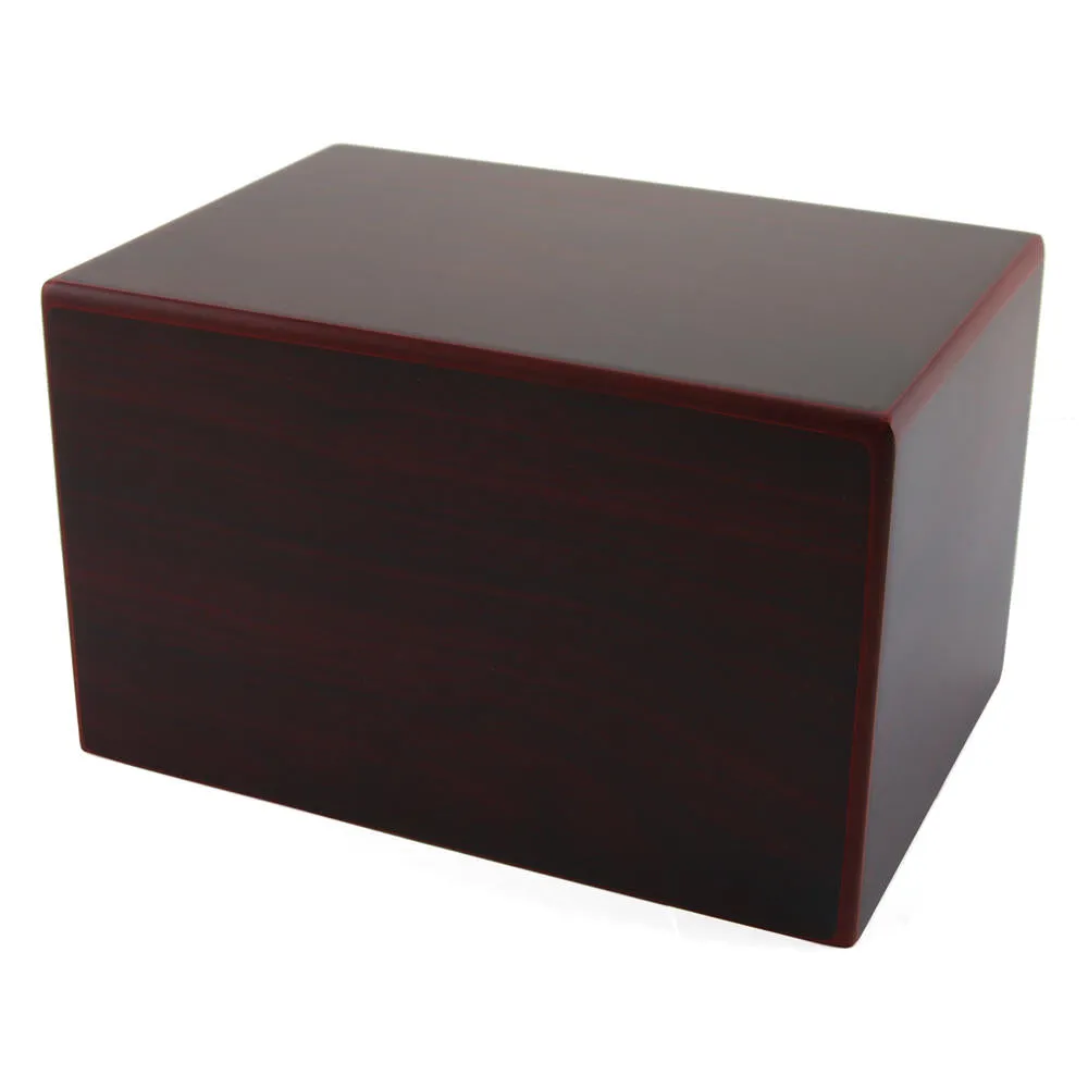 Cherry MDF Cremation Urn with Sliding Panel In Large