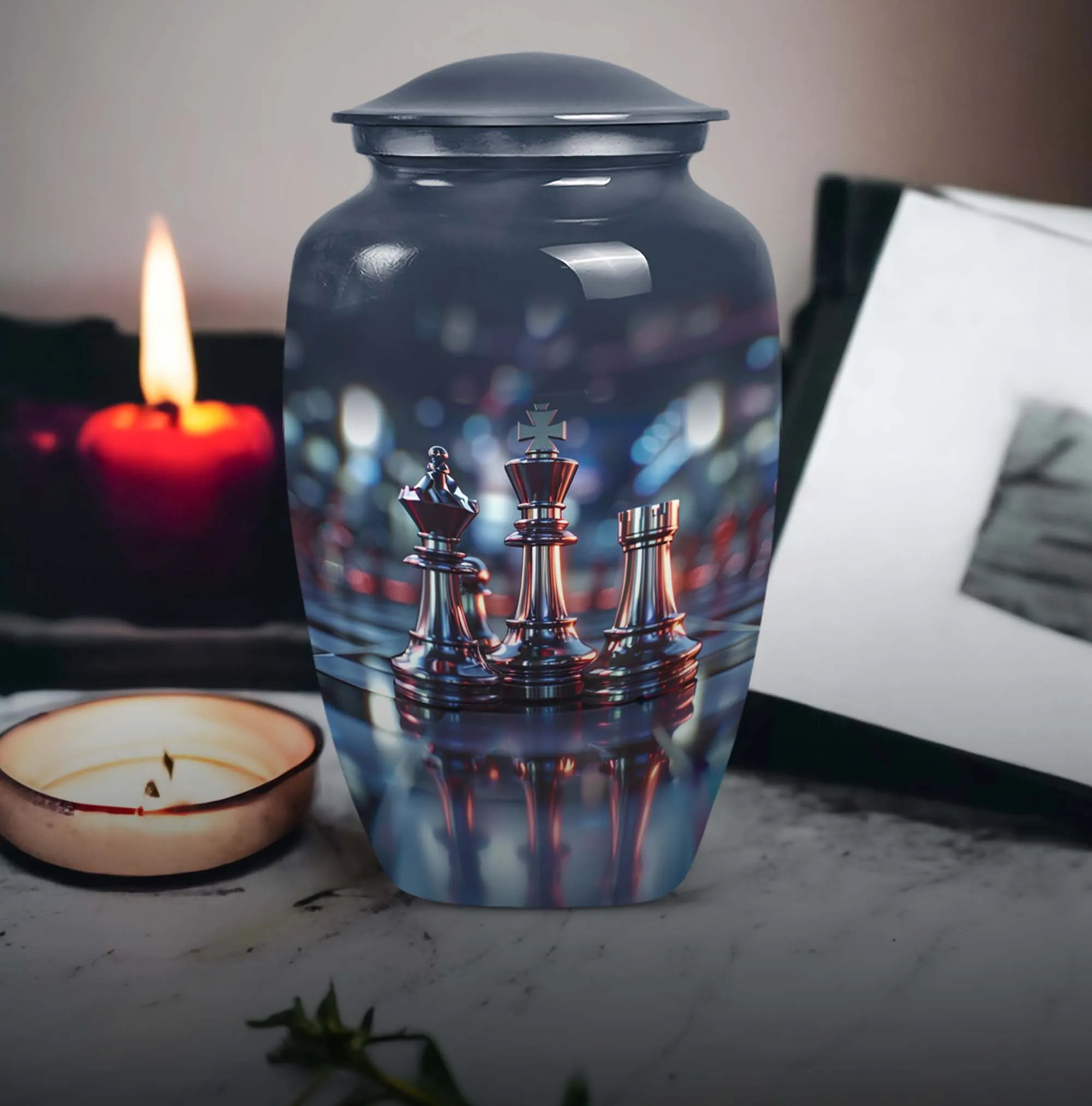 Chess-tribute Legacy Urn: Emblem of Memory Cremation Keeper