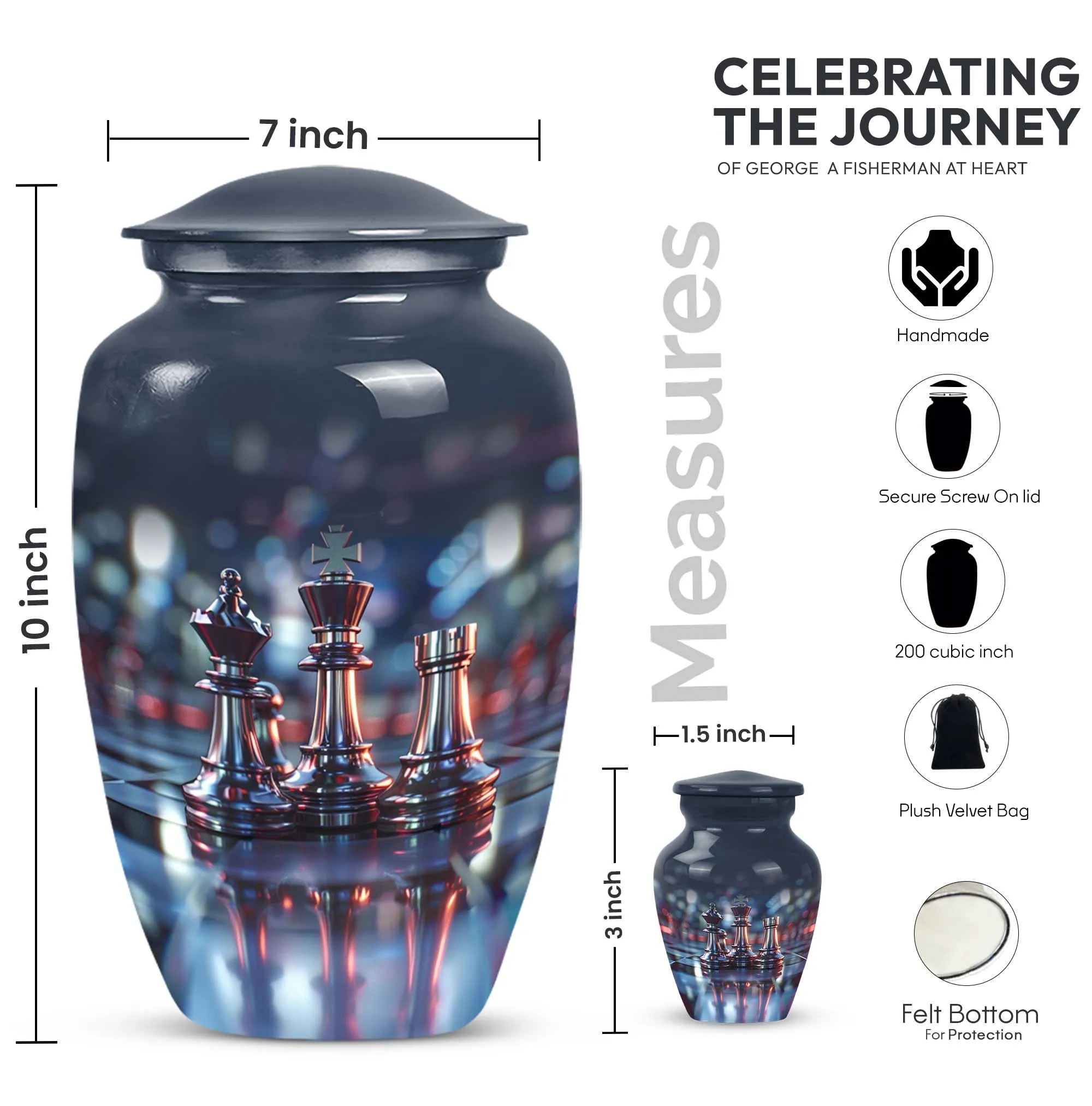 Chess-tribute Legacy Urn: Emblem of Memory Cremation Keeper