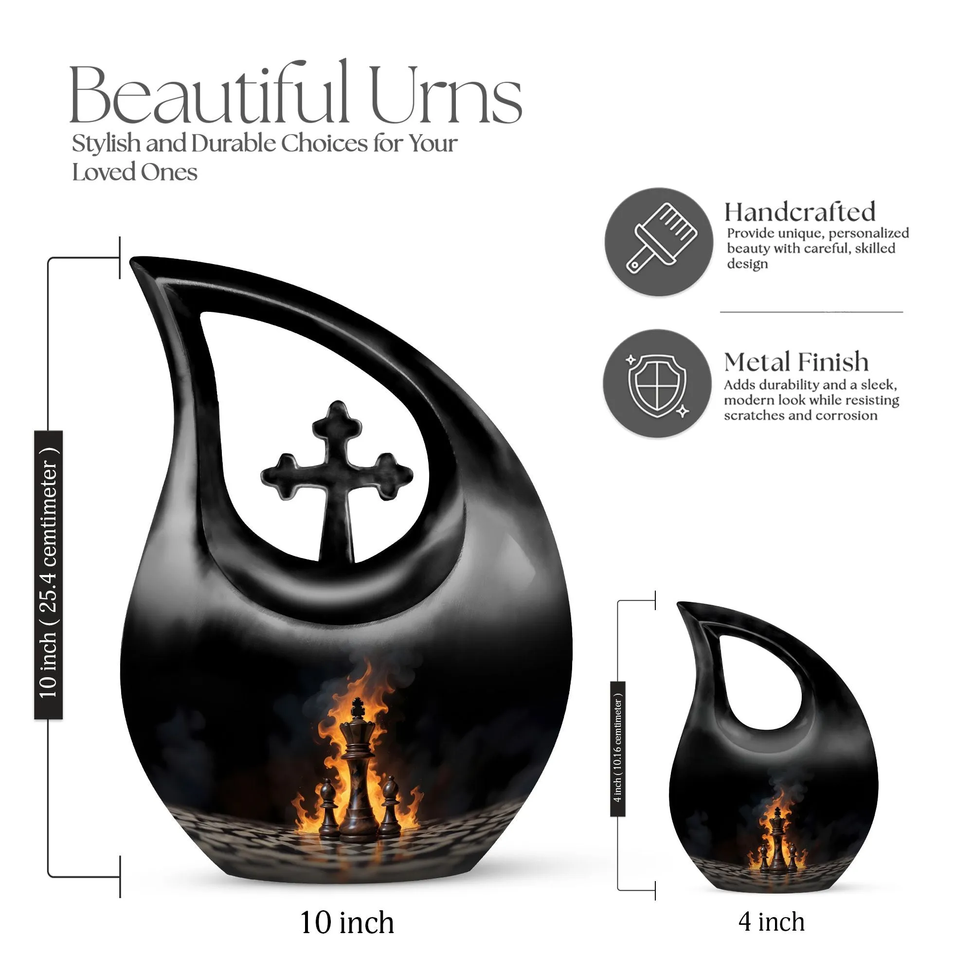 Chess Urn: Little Cremation Memorial Keepsake Urn for Adults