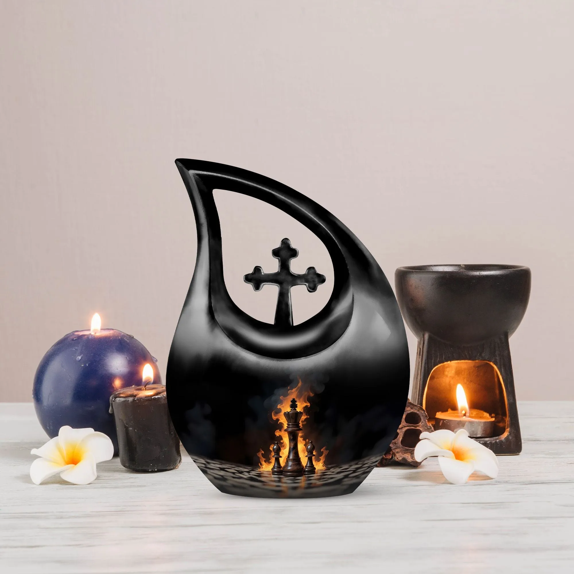 Chess Urn: Little Cremation Memorial Keepsake Urn for Adults