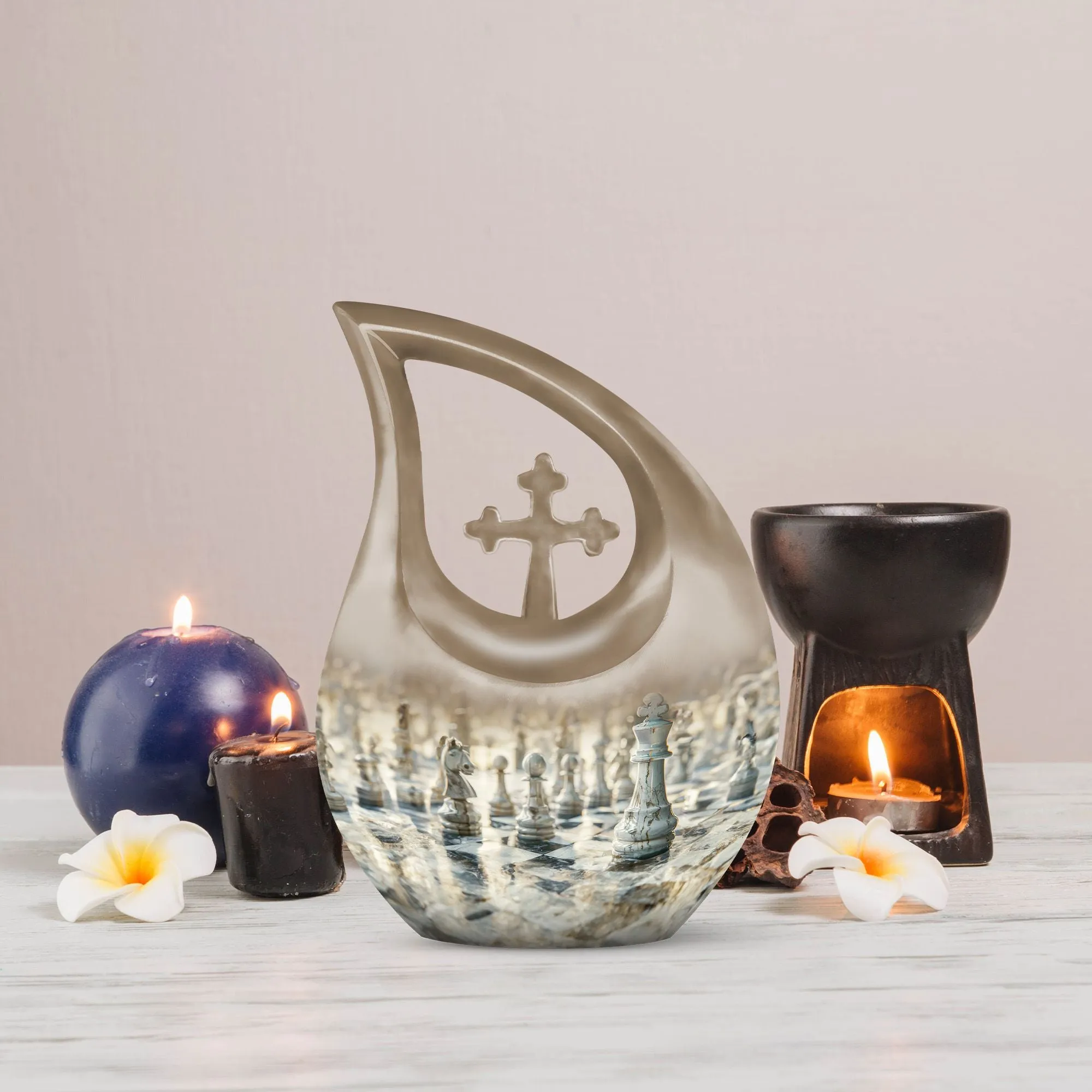 Chess Urn - Personalized Small Cremation Urn For Human Ashes