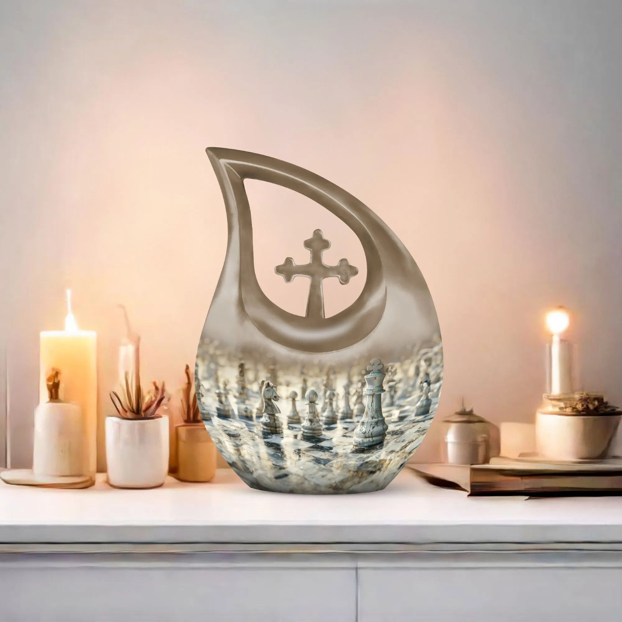 Chess Urn - Personalized Small Cremation Urn For Human Ashes