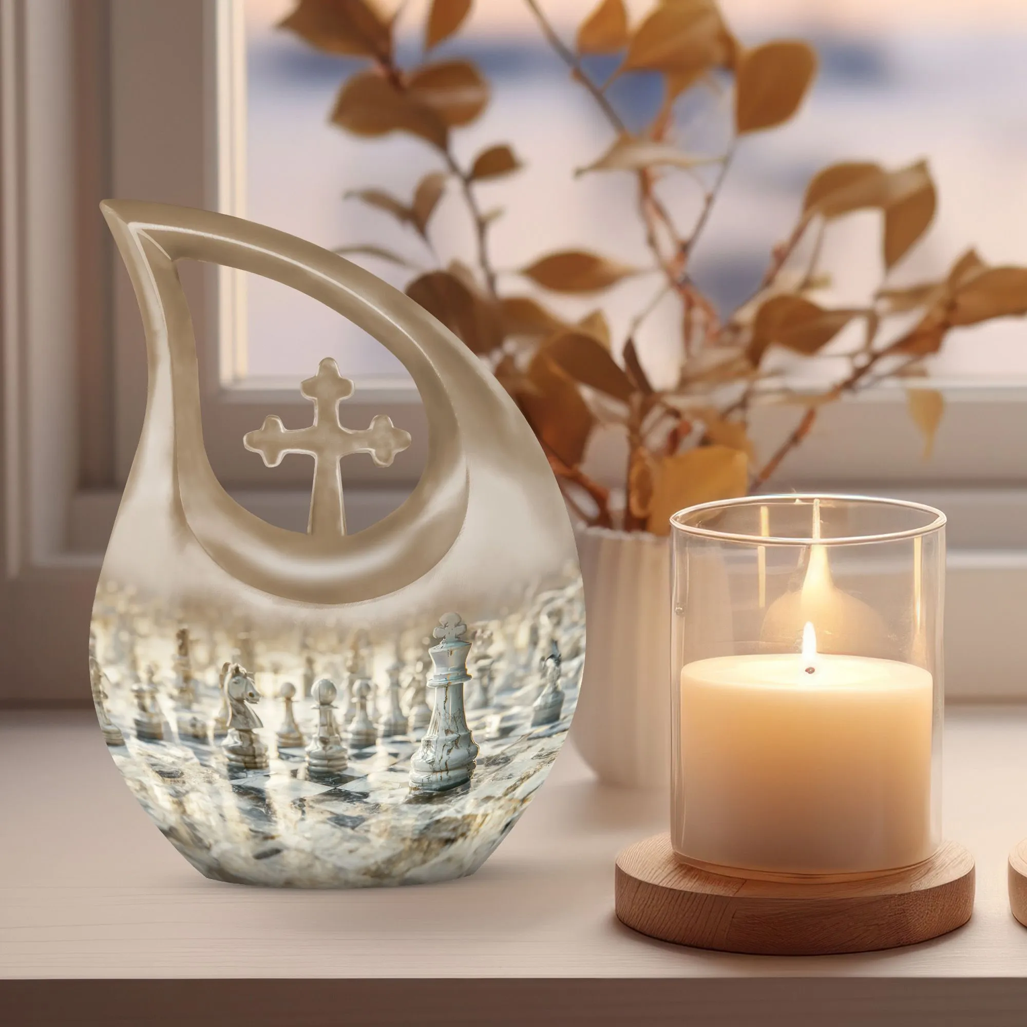 Chess Urn - Personalized Small Cremation Urn For Human Ashes