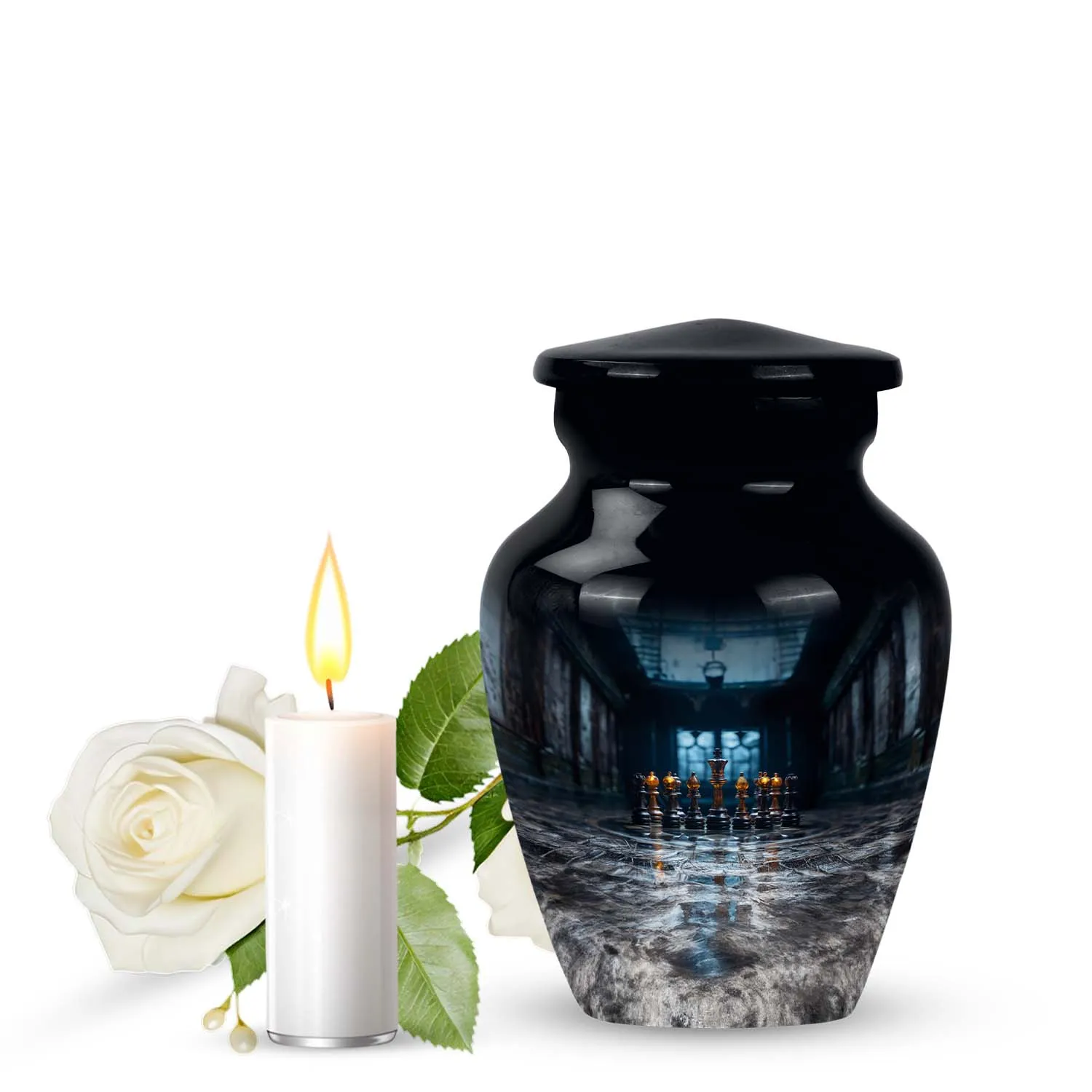 Chess Urn Tribute: Adult Cremation Memorial Remembrance