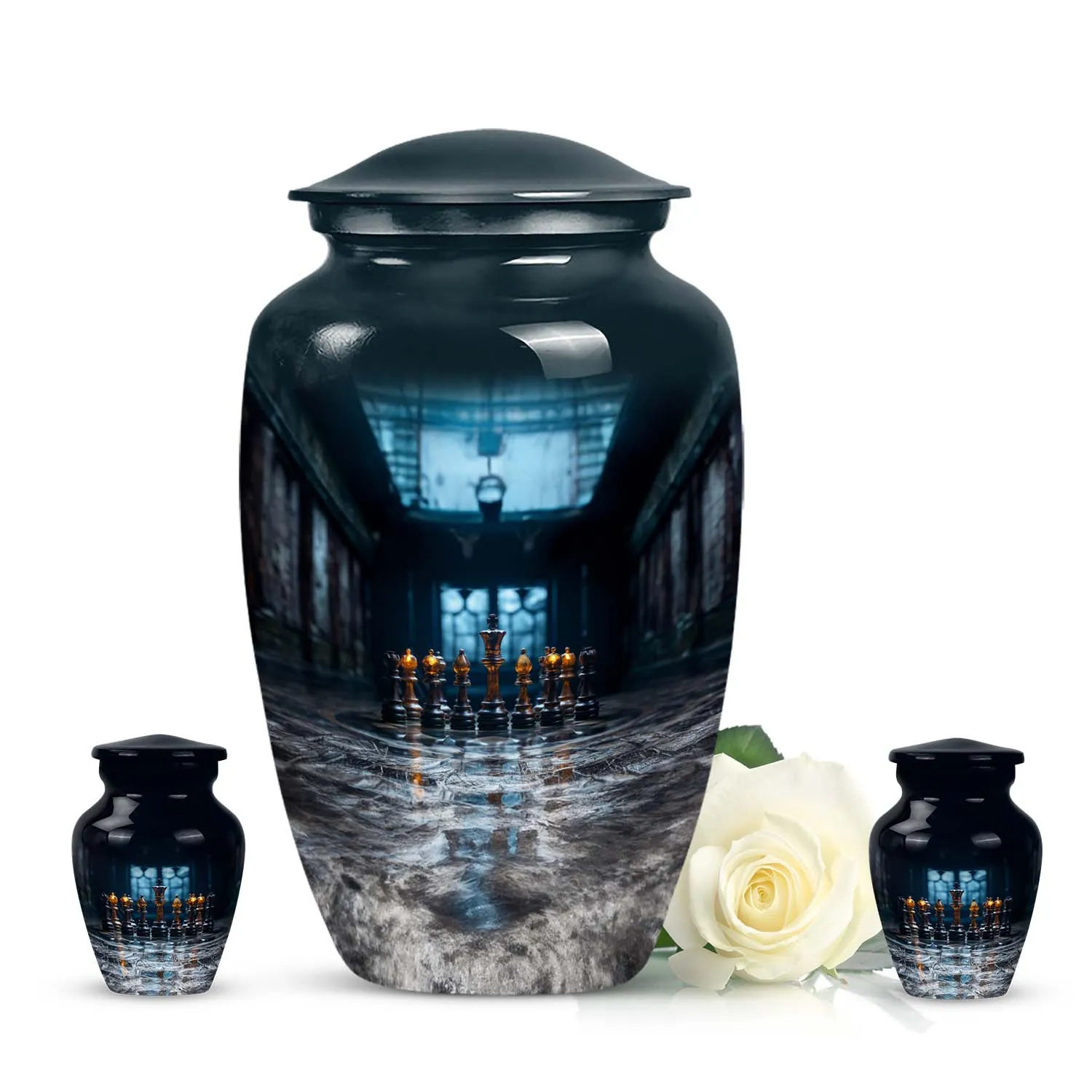 Chess Urn Tribute: Adult Cremation Memorial Remembrance