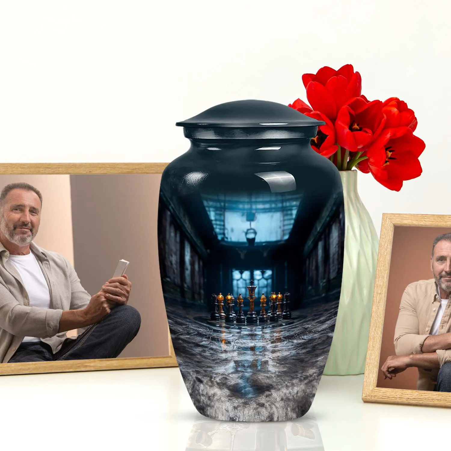 Chess Urn Tribute: Adult Cremation Memorial Remembrance