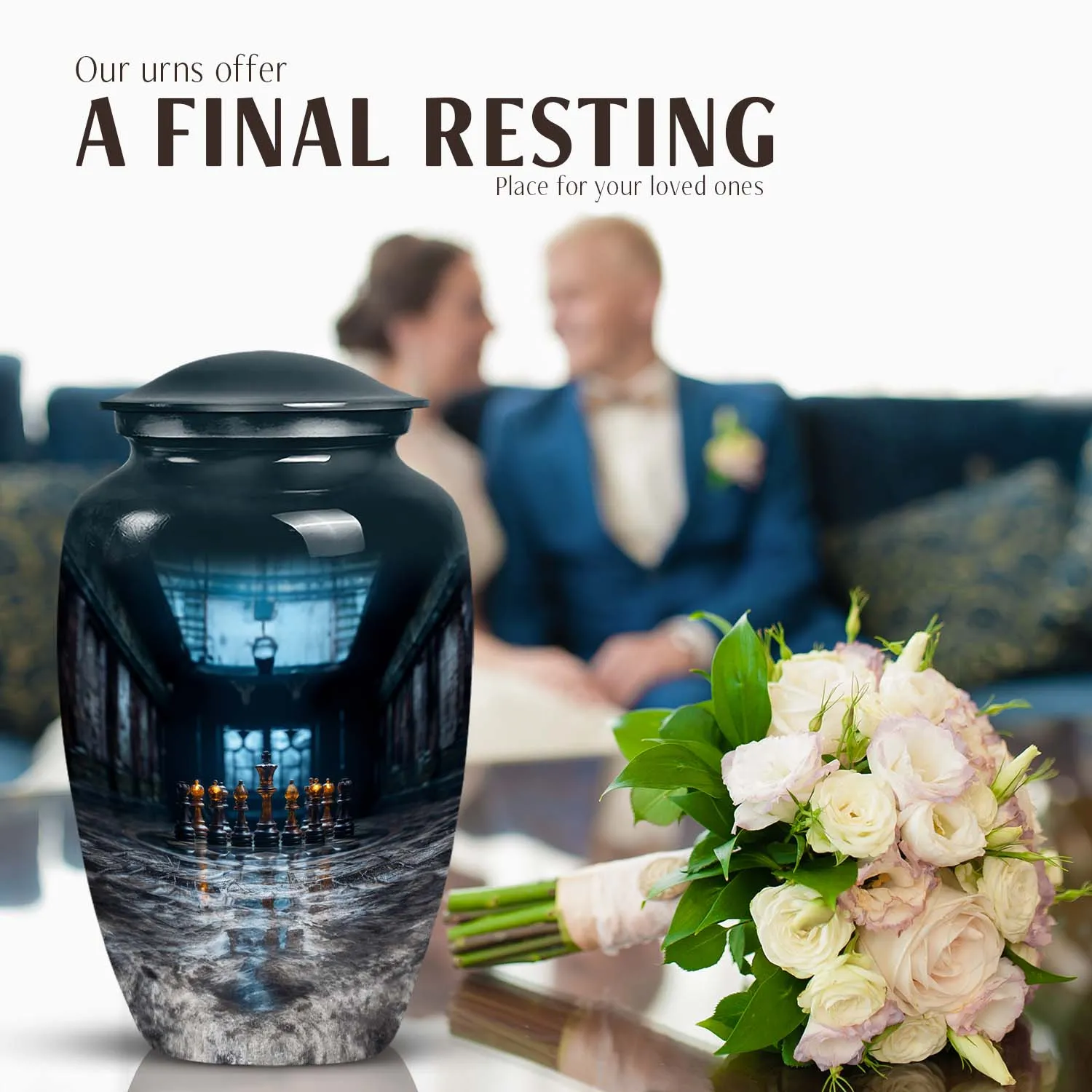 Chess Urn Tribute: Adult Cremation Memorial Remembrance