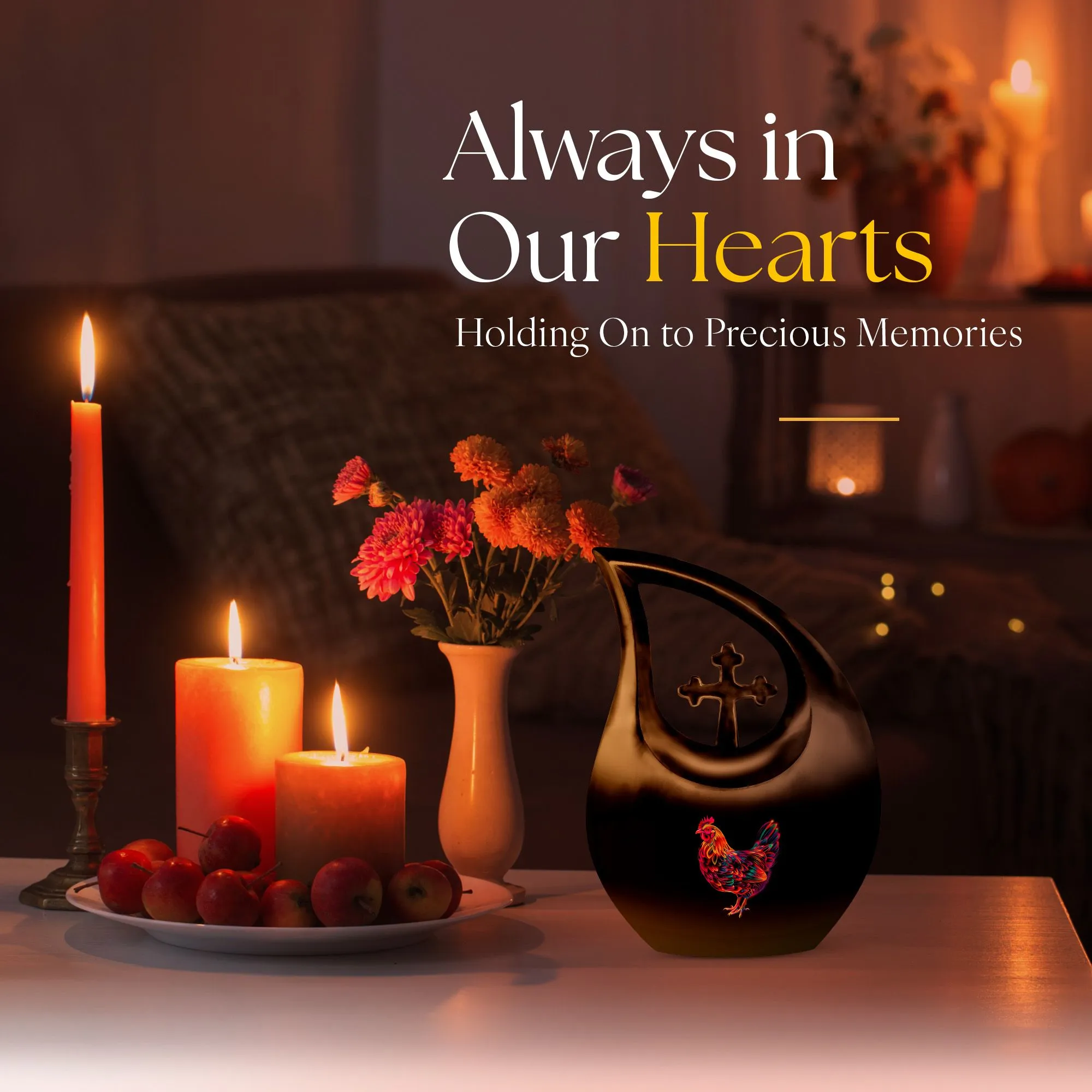 Chicken Themed small cremation urn for ashes keepsake