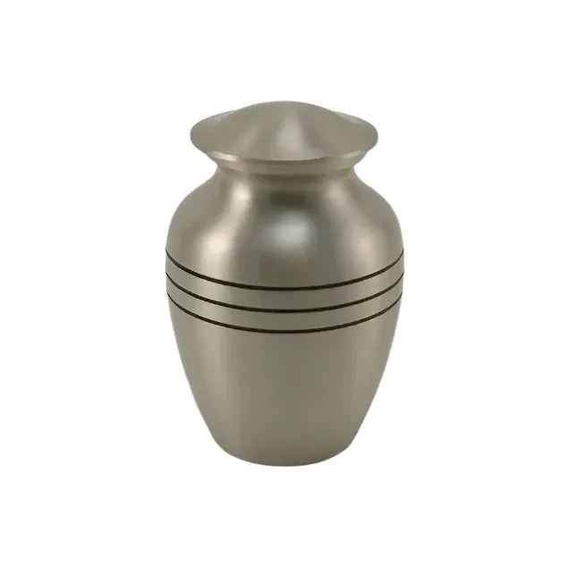 Classic Pewter Cremation Urn |  Extra Small Size For Dog or Cat | Holds up to a 40 # Pet