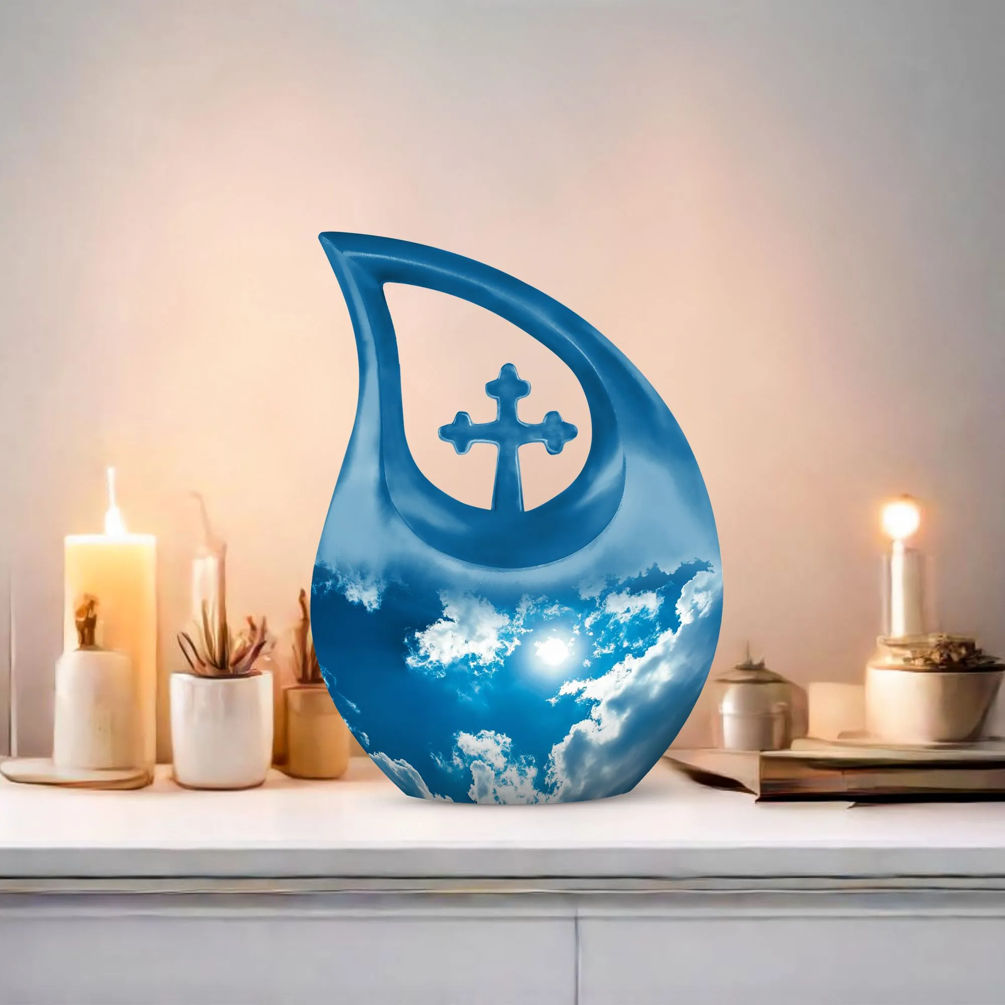 Clouds Urn - Affordable Burial Choice - Memorial Tribute Urn