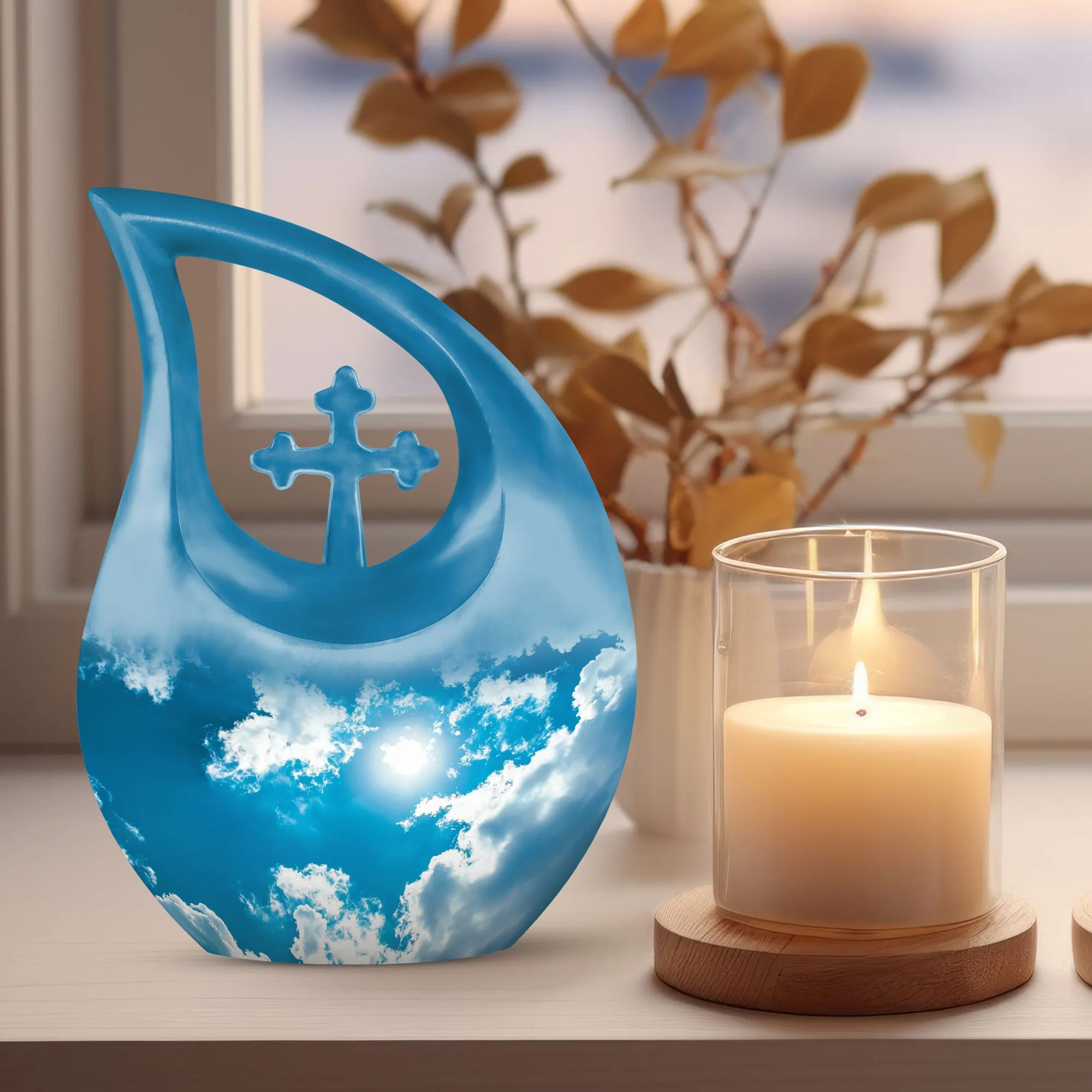 Clouds Urn - Affordable Burial Choice - Memorial Tribute Urn