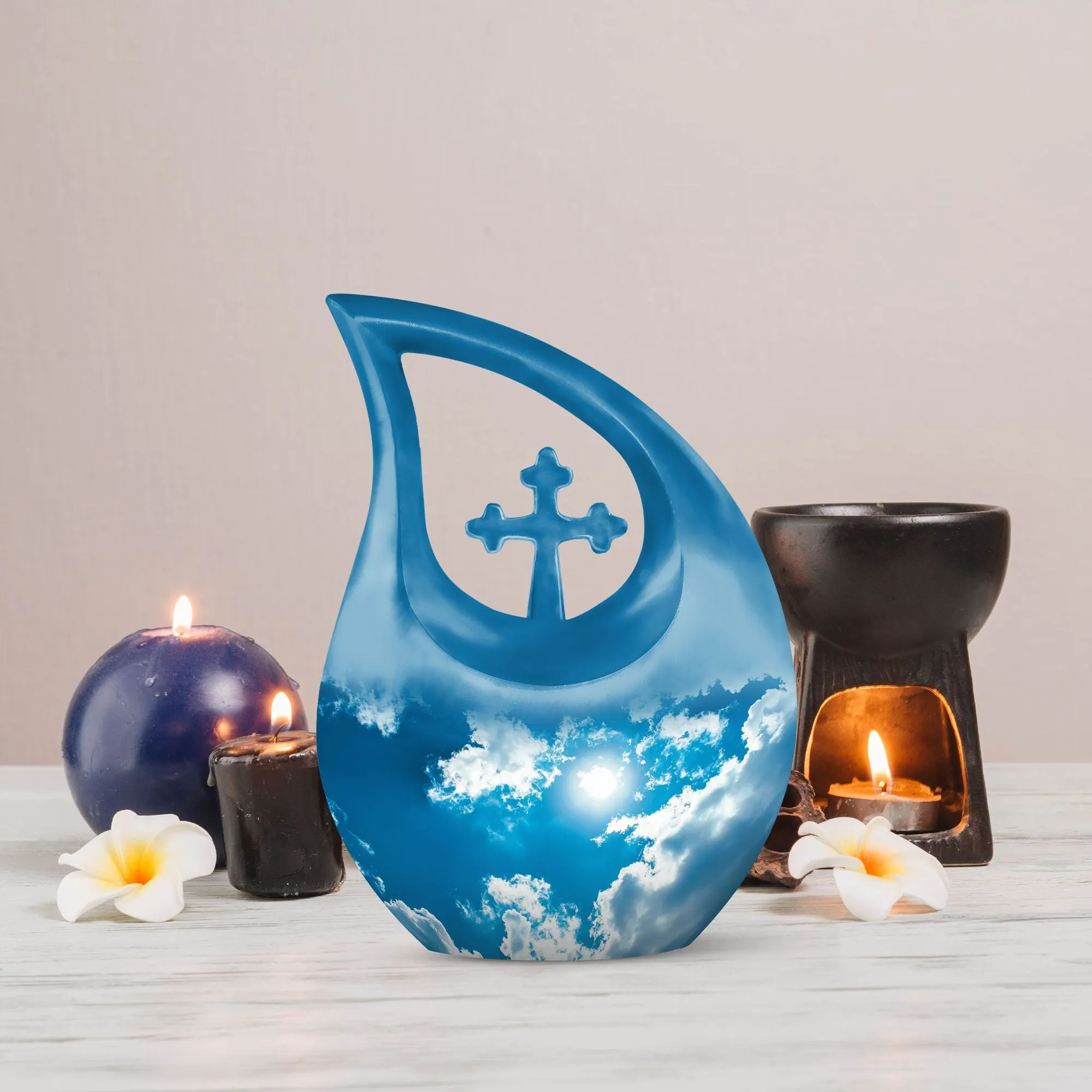Clouds Urn - Affordable Burial Choice - Memorial Tribute Urn