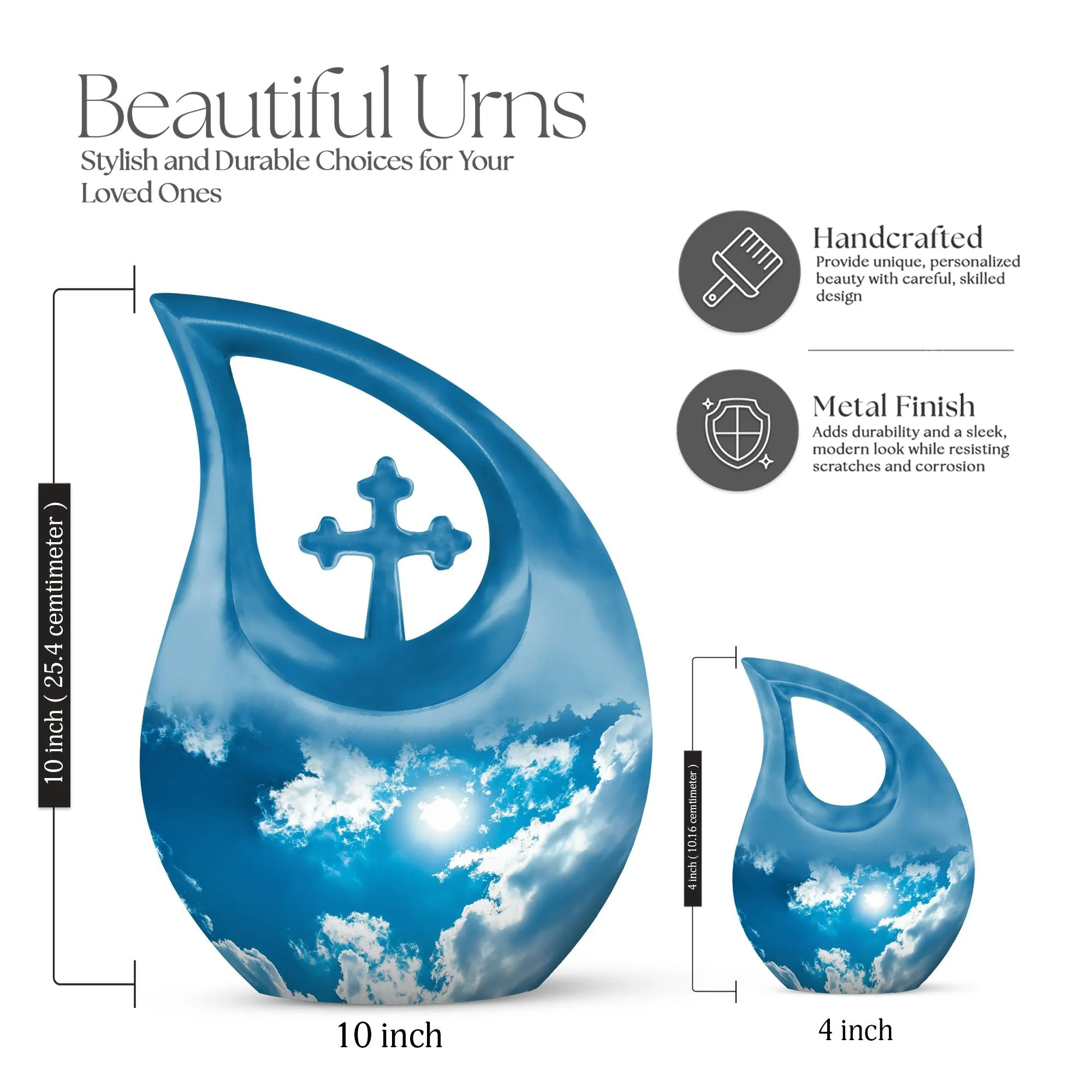 Clouds Urn - Affordable Burial Choice - Memorial Tribute Urn