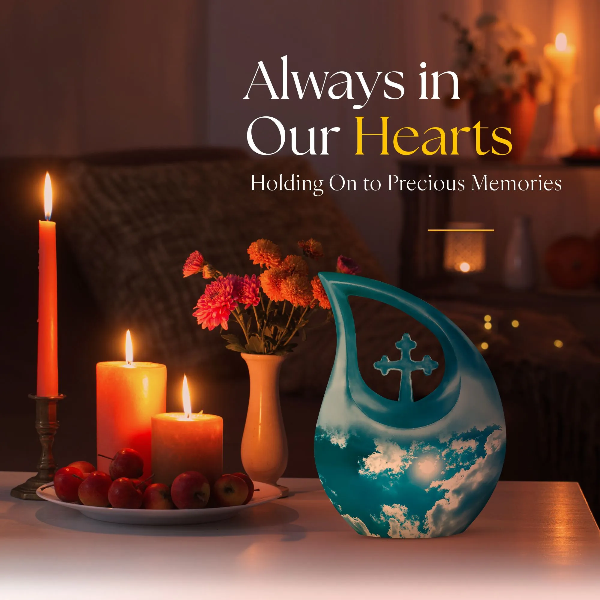 Clouds Urn - Affordable Burial Choice - Memorial Tribute Urn