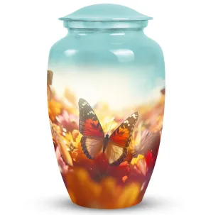 Colorful Butterflies Memorial Urn | Decorative Butterfly Urn
