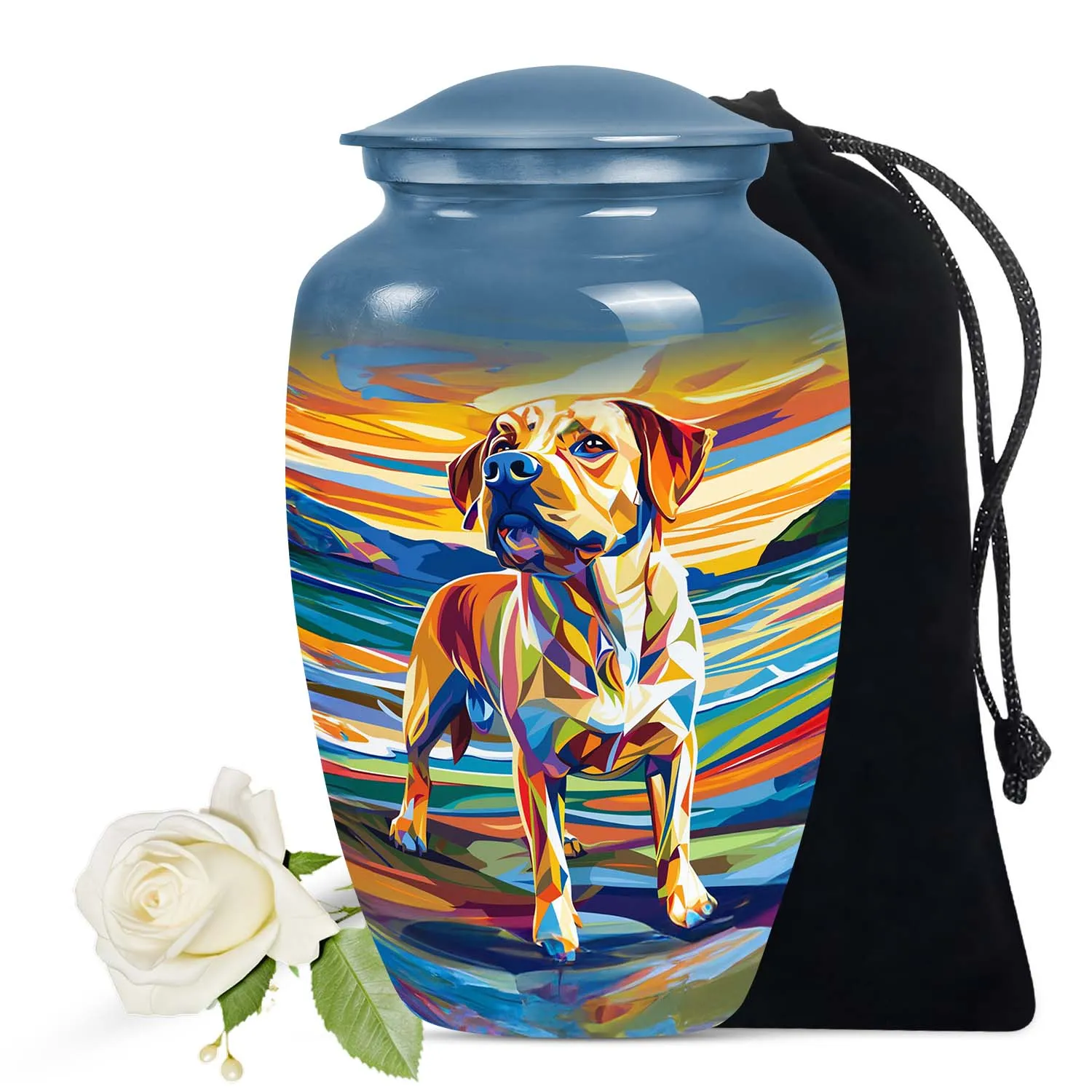 Colorful Dog Art Cremation Urn For Ashes