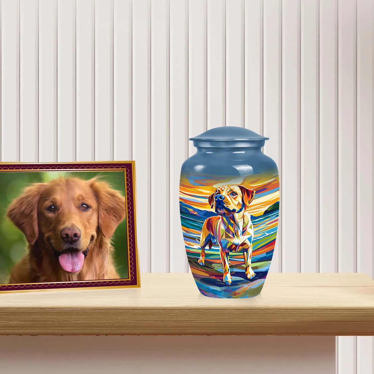 Colorful Dog Art Cremation Urn For Ashes