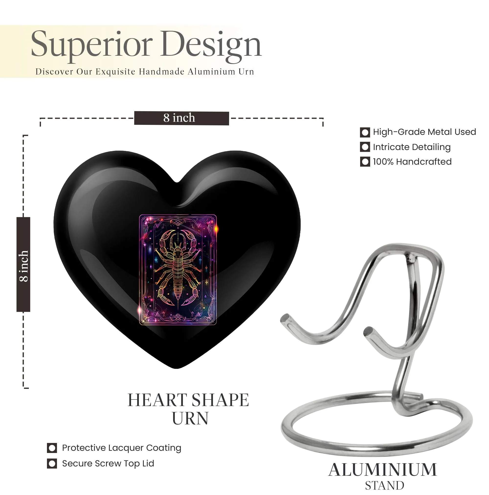 Commemorative Astro Radiance Cremation Urn with Zodiac Symbolism