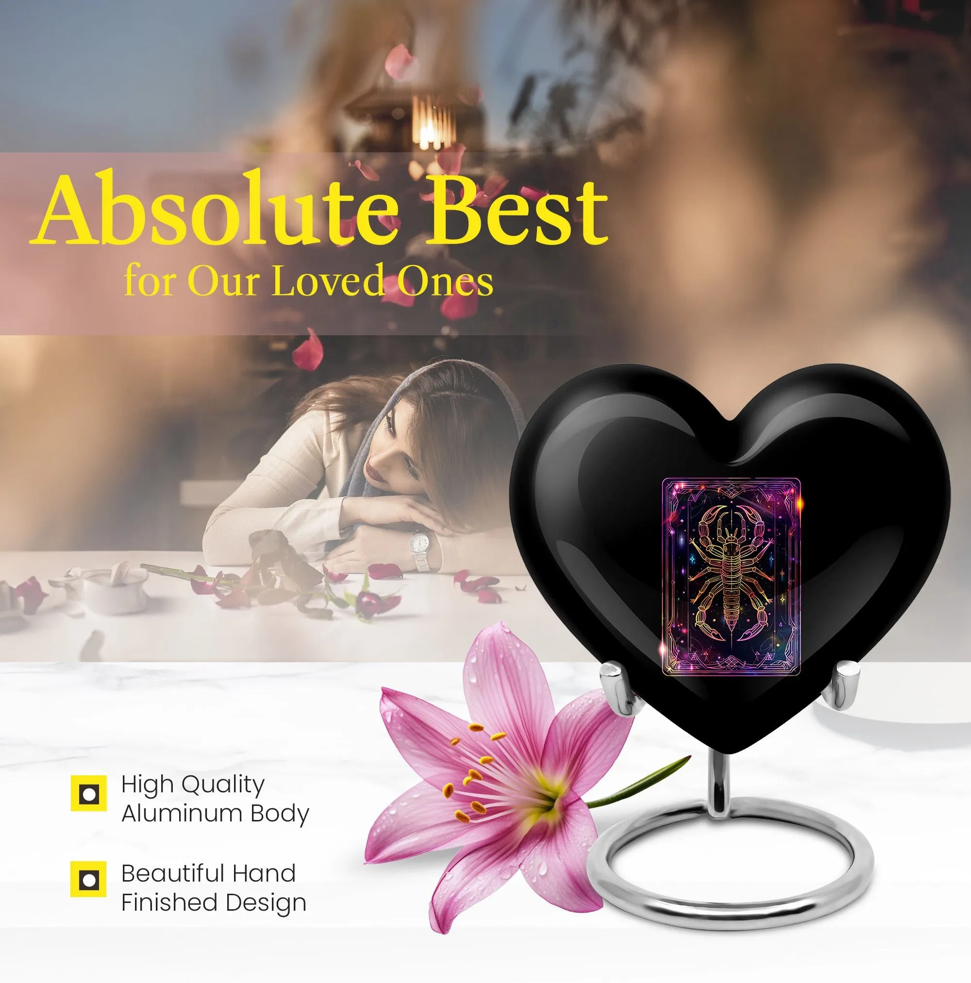 Commemorative Astro Radiance Cremation Urn with Zodiac Symbolism