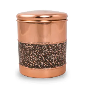 Copper Pet Cremation Urn With Mughal Motif