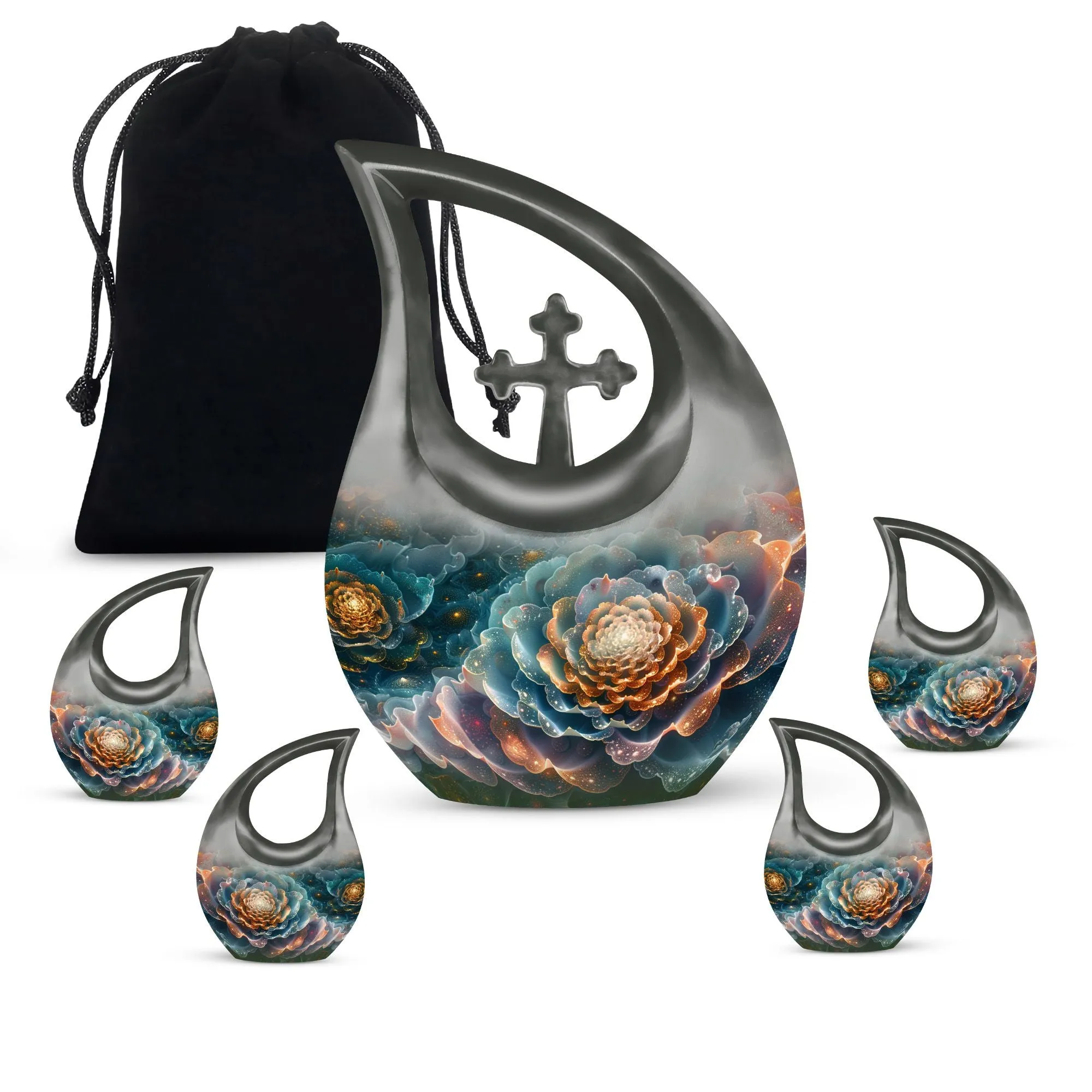Cosmic Blossom Tribute - Unique Pet Memorial Urn for Ashes