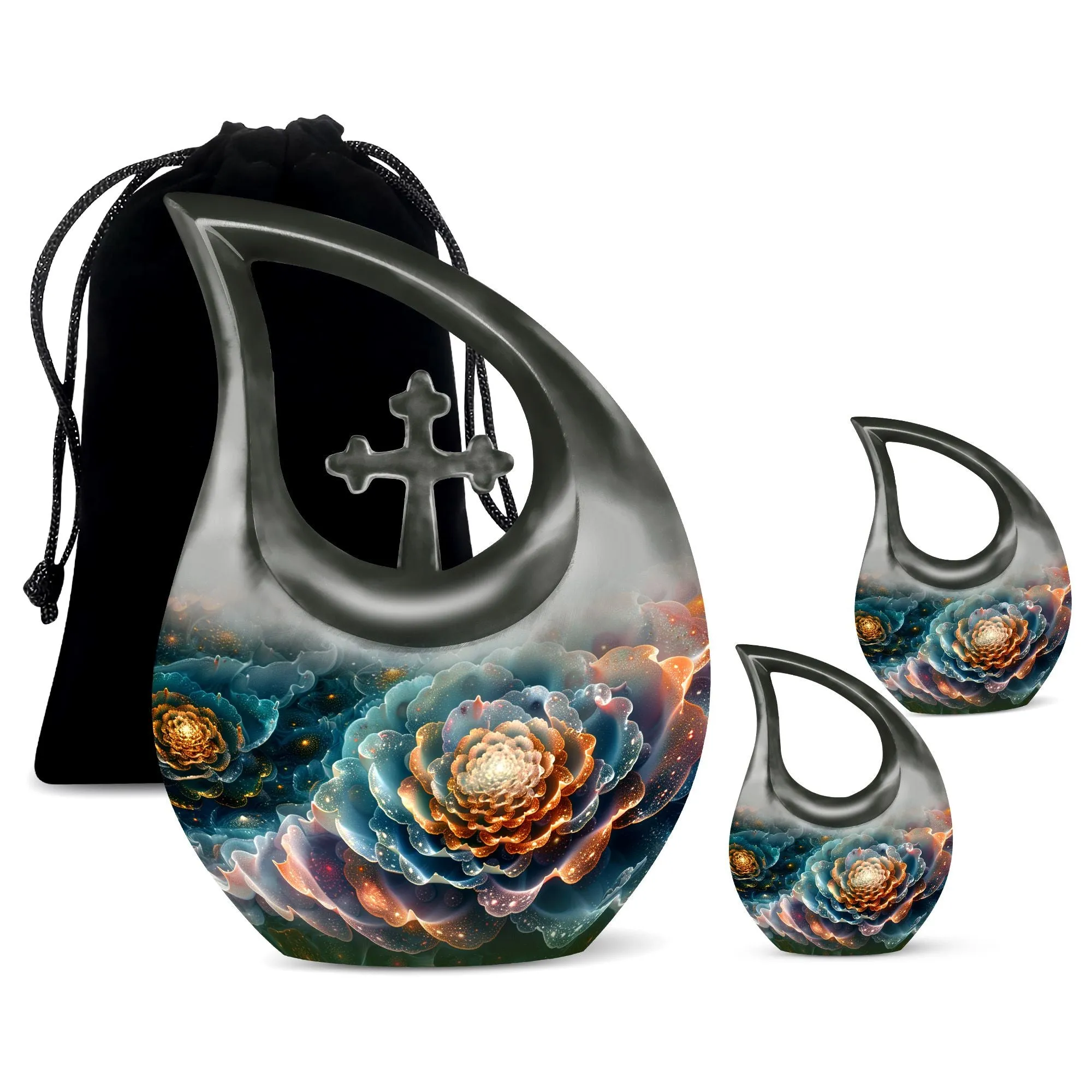 Cosmic Blossom Tribute - Unique Pet Memorial Urn for Ashes
