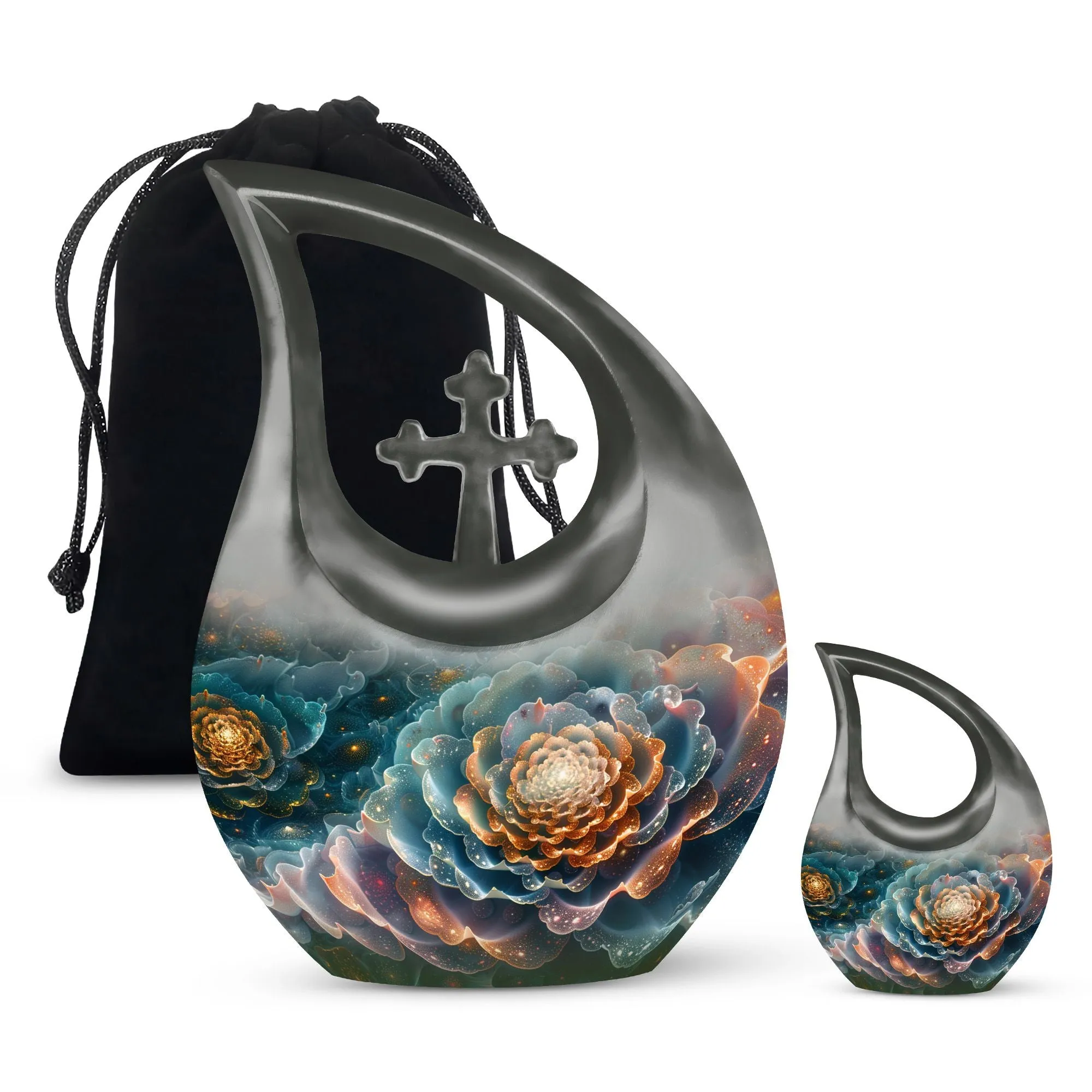 Cosmic Blossom Tribute - Unique Pet Memorial Urn for Ashes
