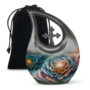 Cosmic Blossom Tribute - Unique Pet Memorial Urn for Ashes