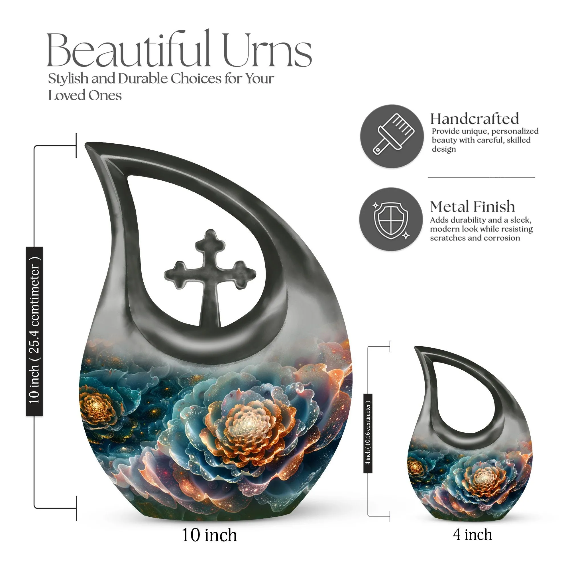 Cosmic Blossom Tribute - Unique Pet Memorial Urn for Ashes