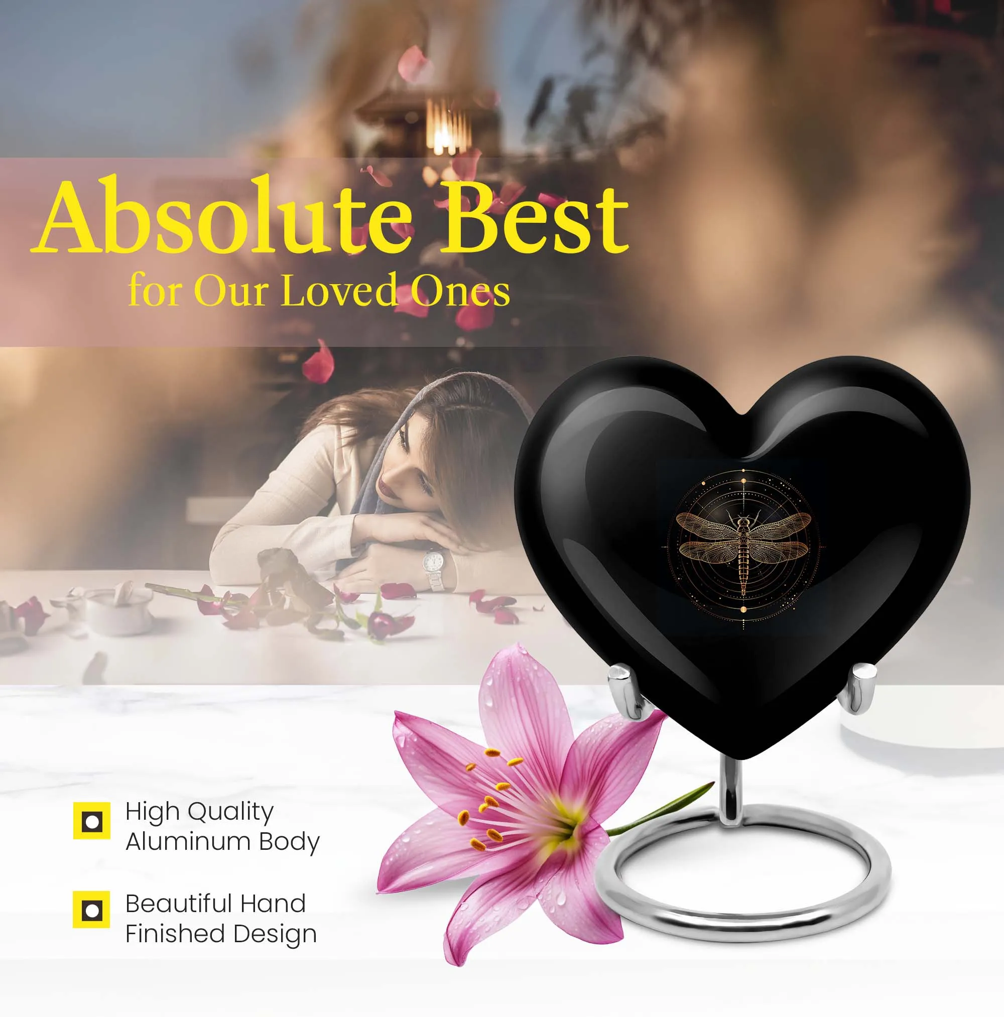 Cosmic Dragonfly Vault: Unique Aluminium Cremation Urn for Ashes