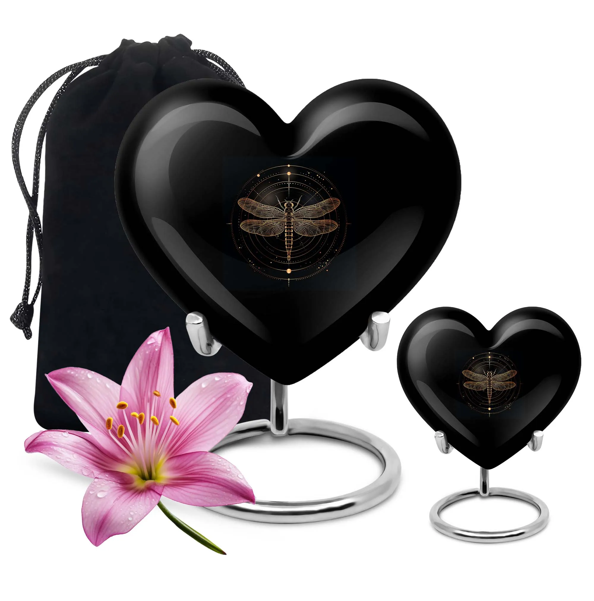 Cosmic Dragonfly Vault: Unique Aluminium Cremation Urn for Ashes